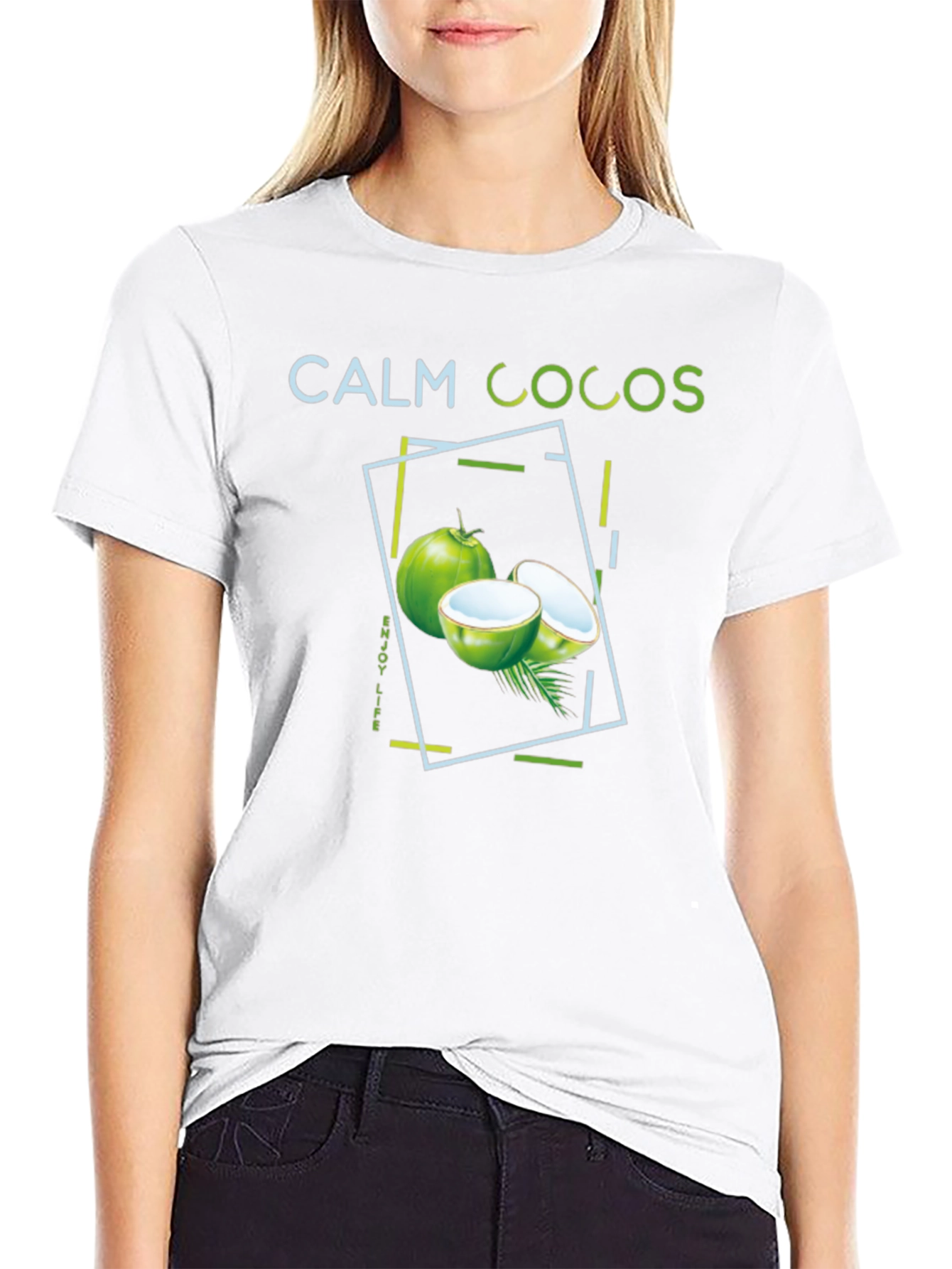 Calm Cocos Graphic Tee - Tropical Vibe Shirt