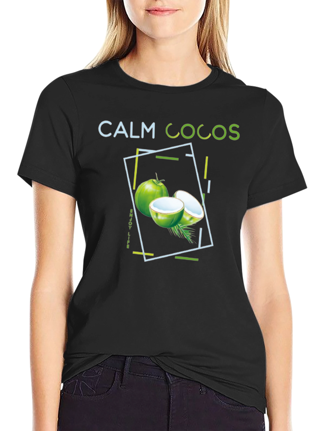 Calm Cocos Graphic Tee - Tropical Vibe Shirt