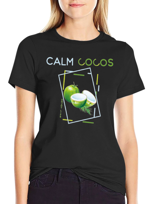 Calm Cocos Graphic Tee - Tropical Vibe Shirt
