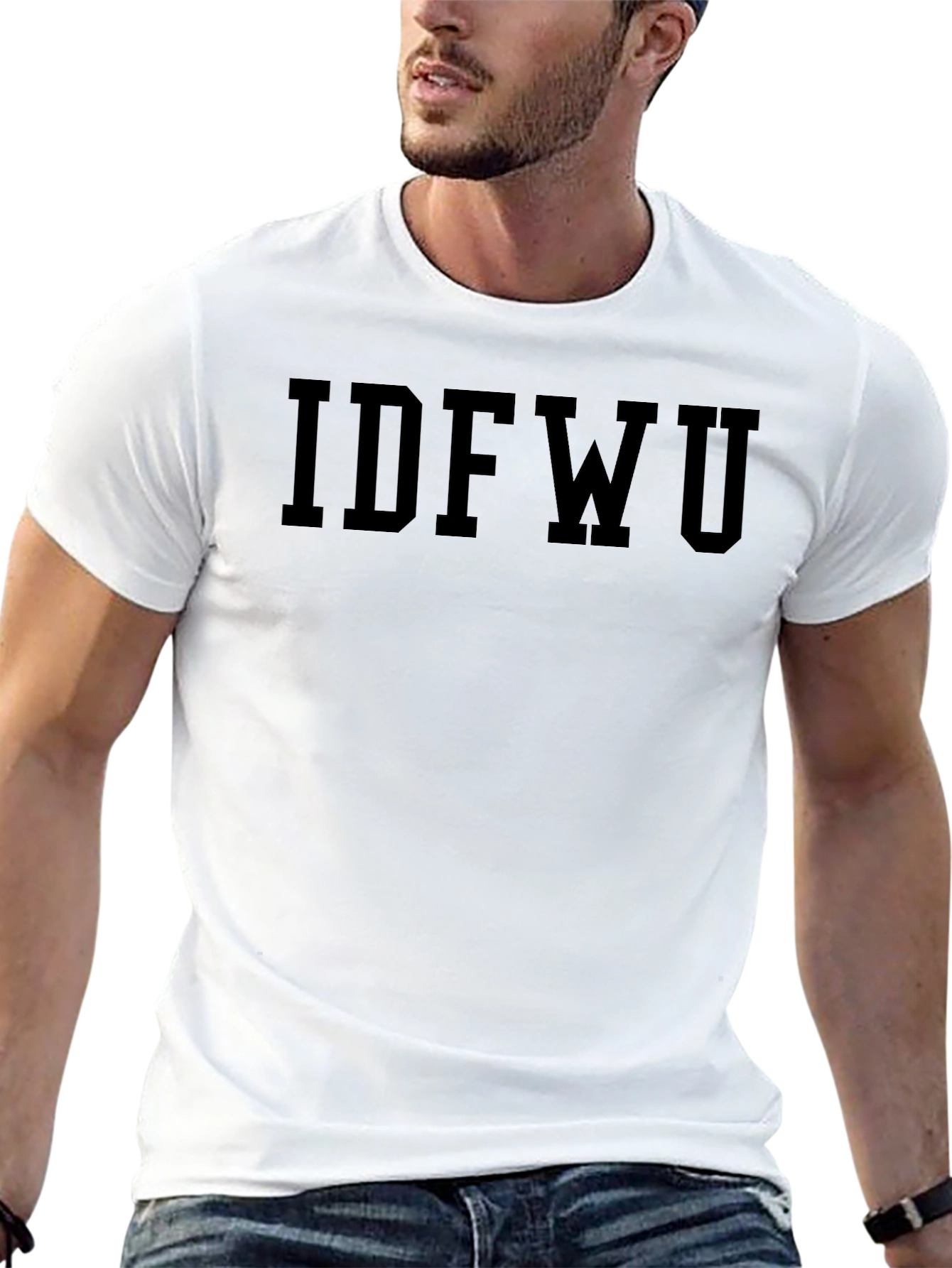 IDFWU Black T-Shirt Casual Wear