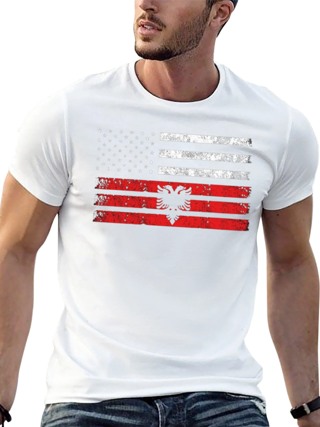 Albania USA Flag T-Shirt