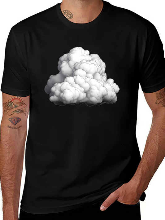 Cloud Graphic Black T-Shirt - Soft Cotton Blend