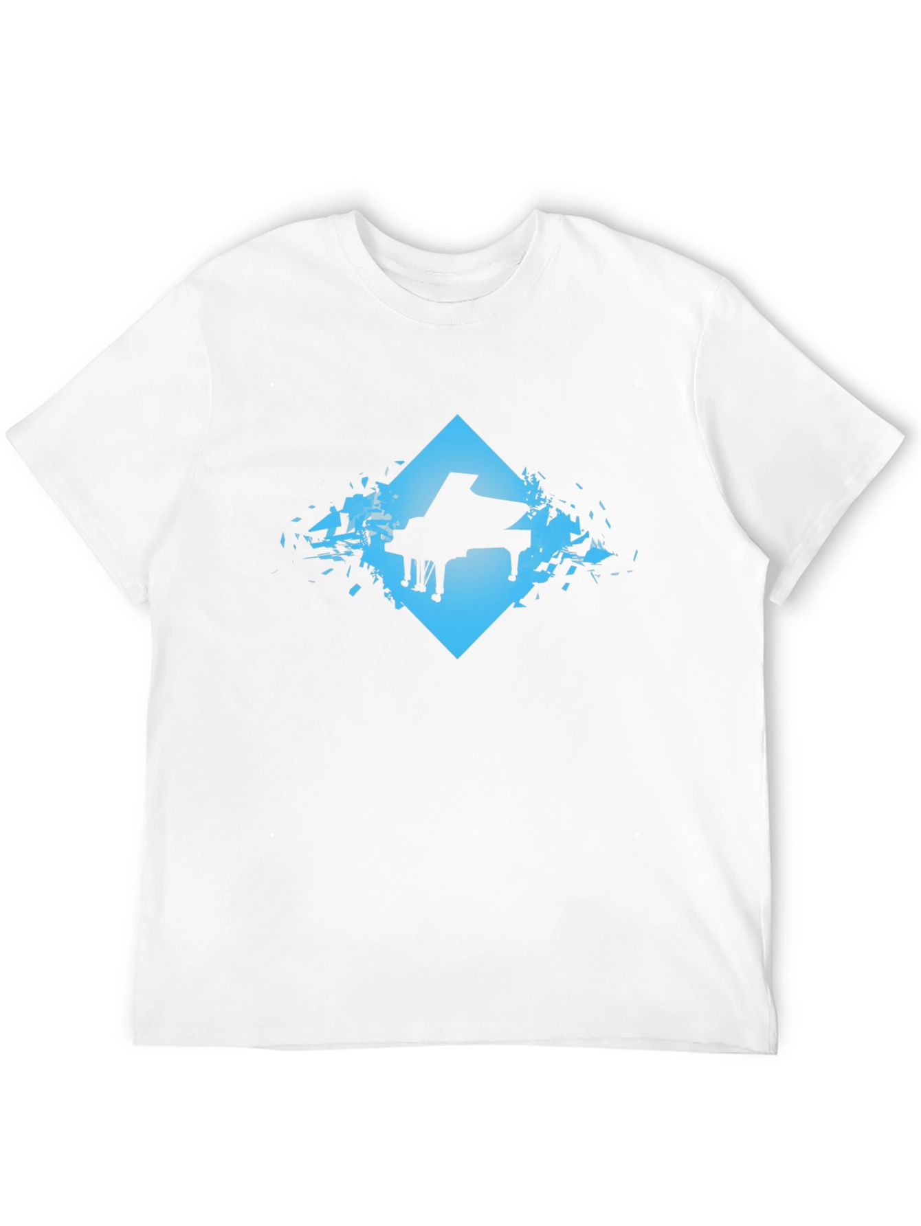 Piano Silhouette Graphic Tee - Cool Music Shirt