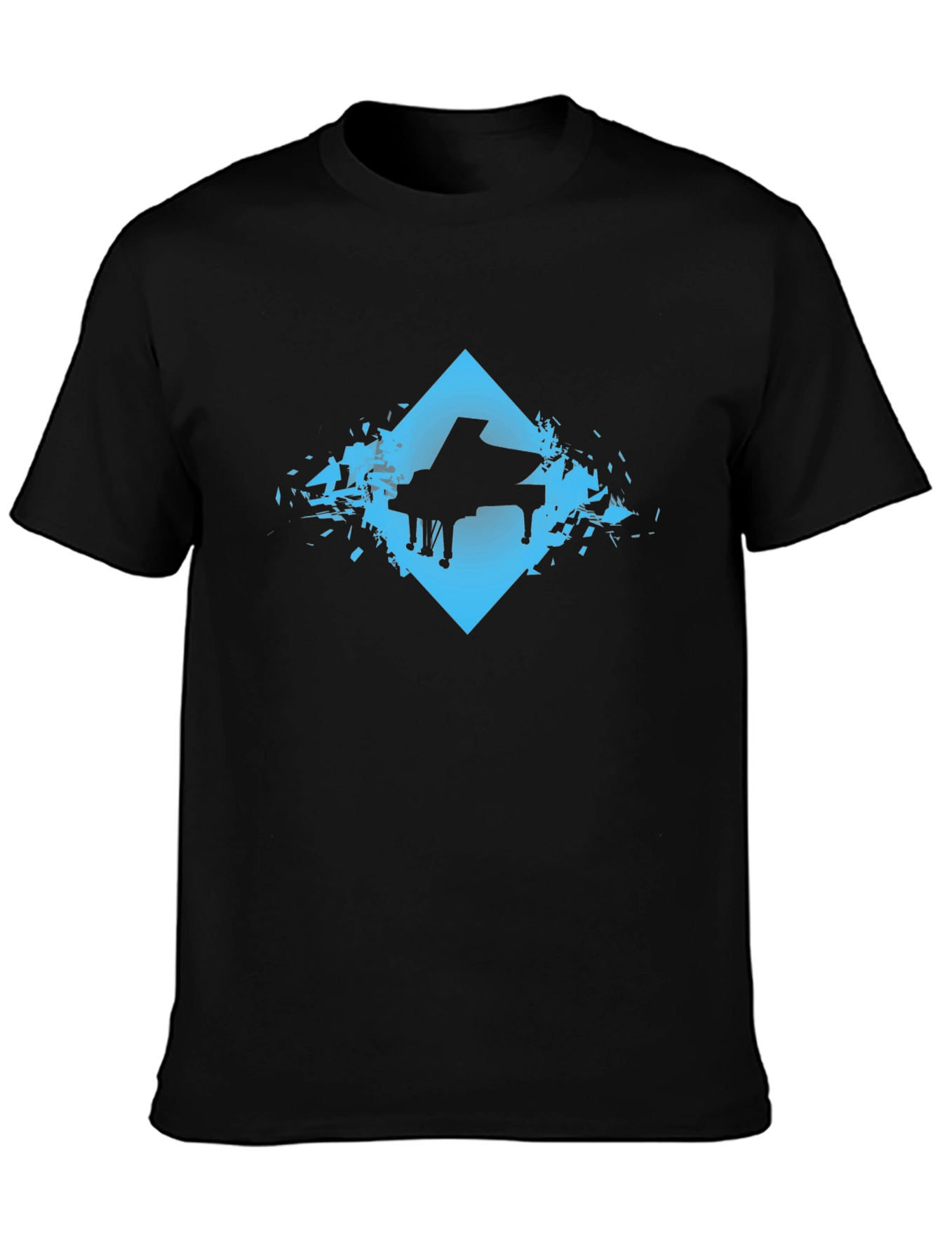 Piano Silhouette Graphic Tee - Cool Music Shirt