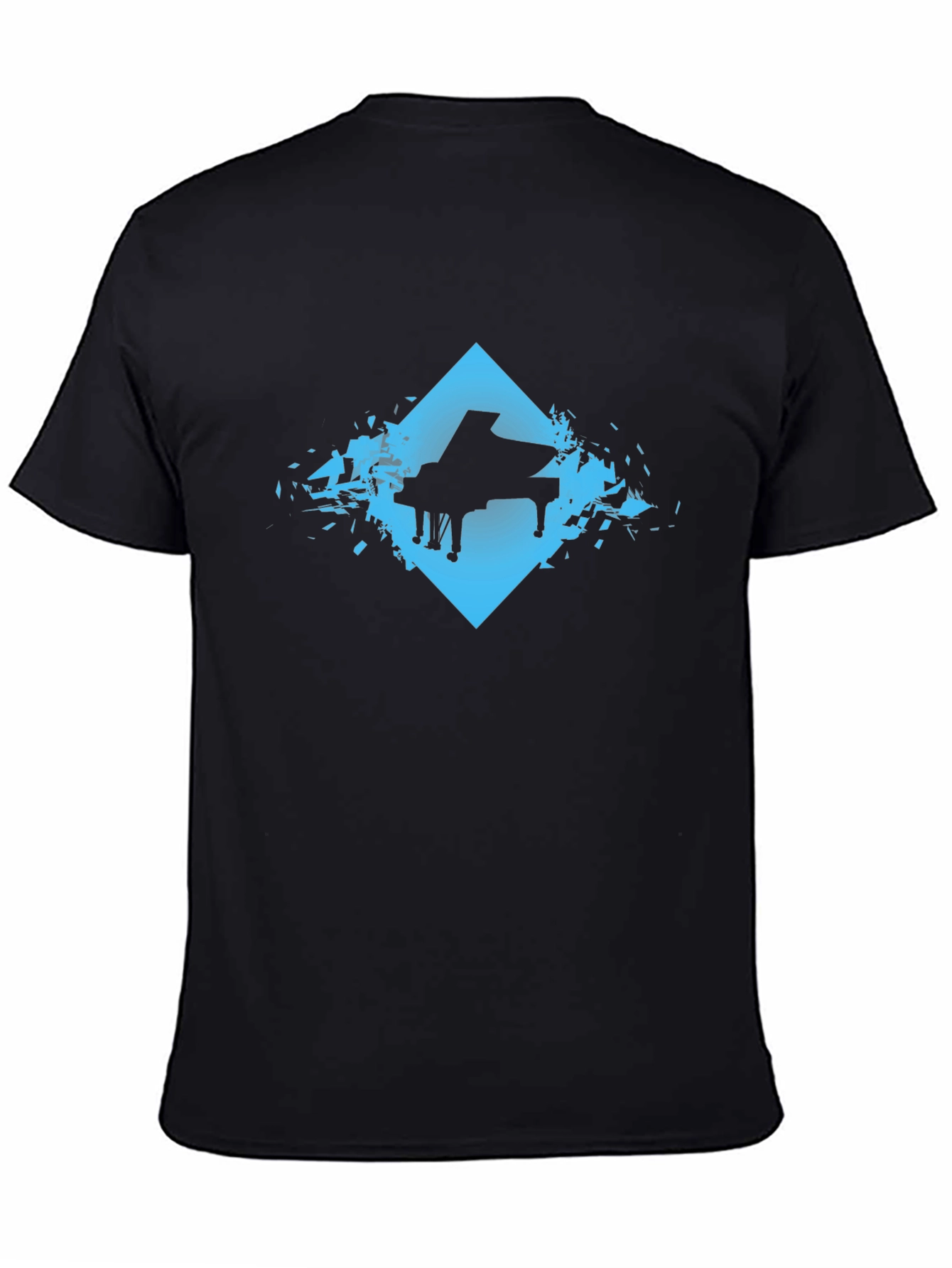 Piano Silhouette Graphic Tee - Cool Music Shirt