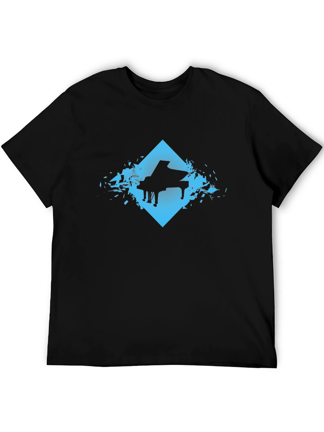 Piano Silhouette Graphic Tee - Cool Music Shirt