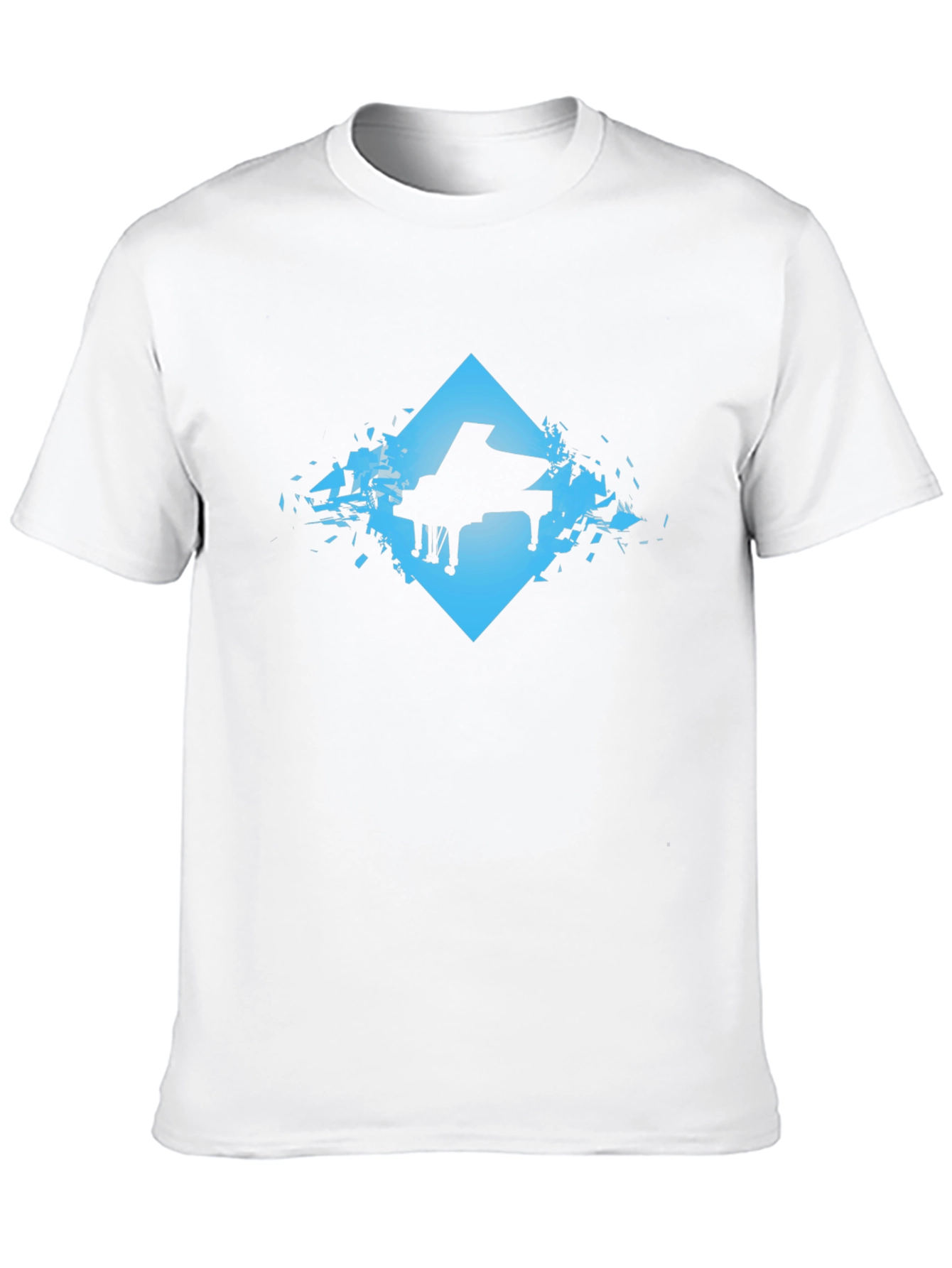 Piano Silhouette Graphic Tee - Cool Music Shirt
