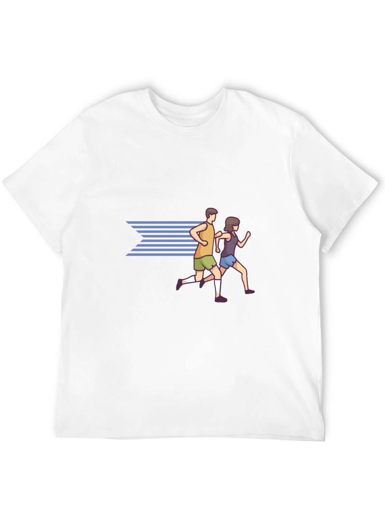 Running Couple Graphic Tee - Black