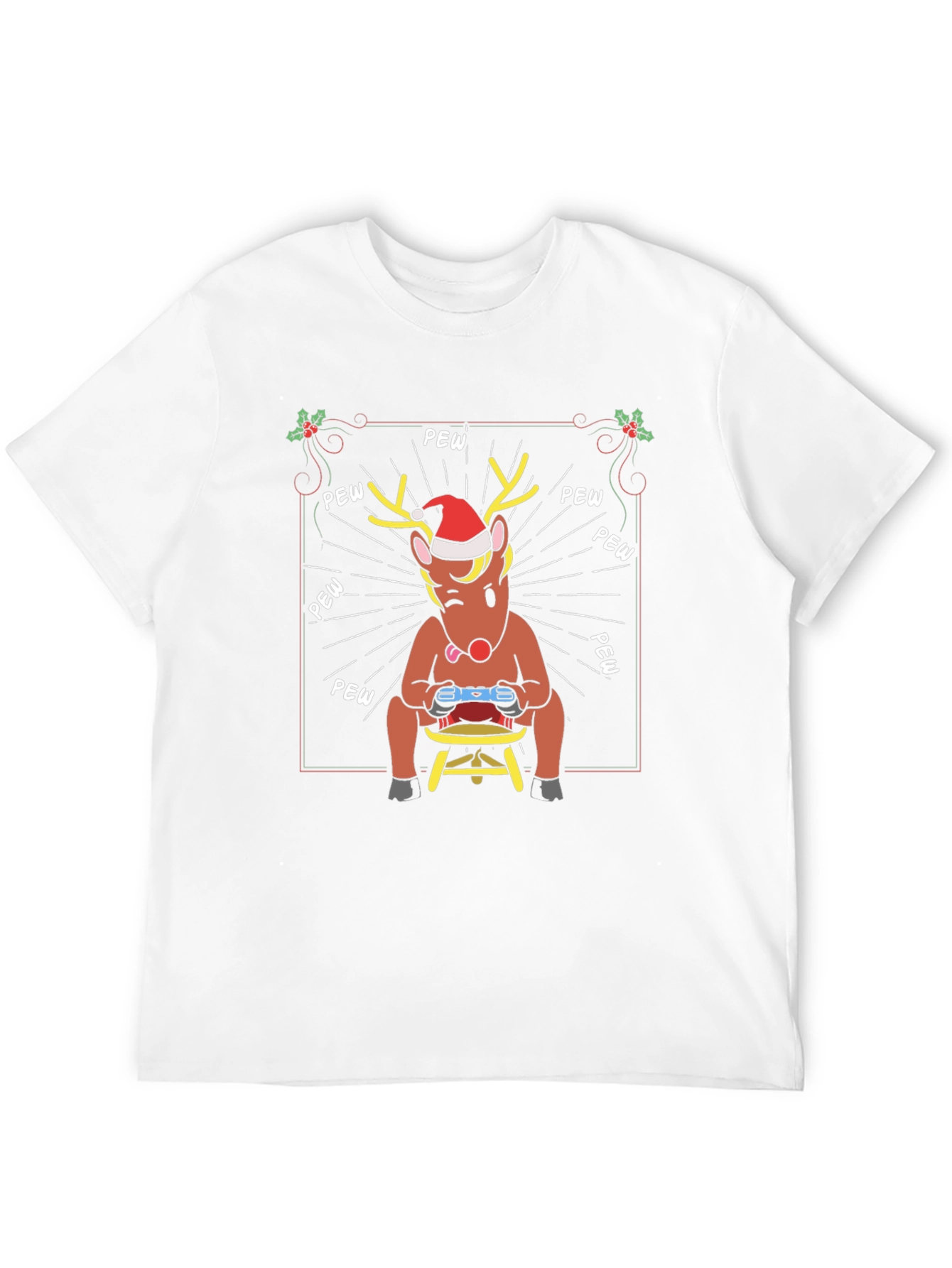 Funny Gaming Reindeer Christmas T-Shirt