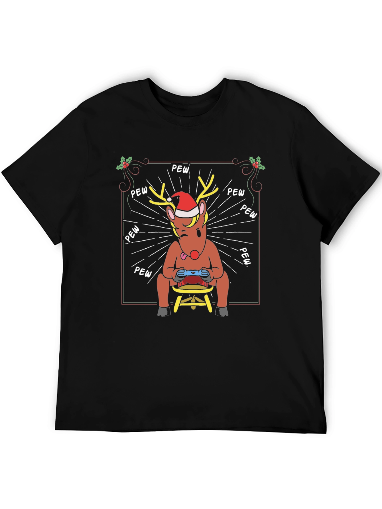 Funny Gaming Reindeer Christmas T-Shirt