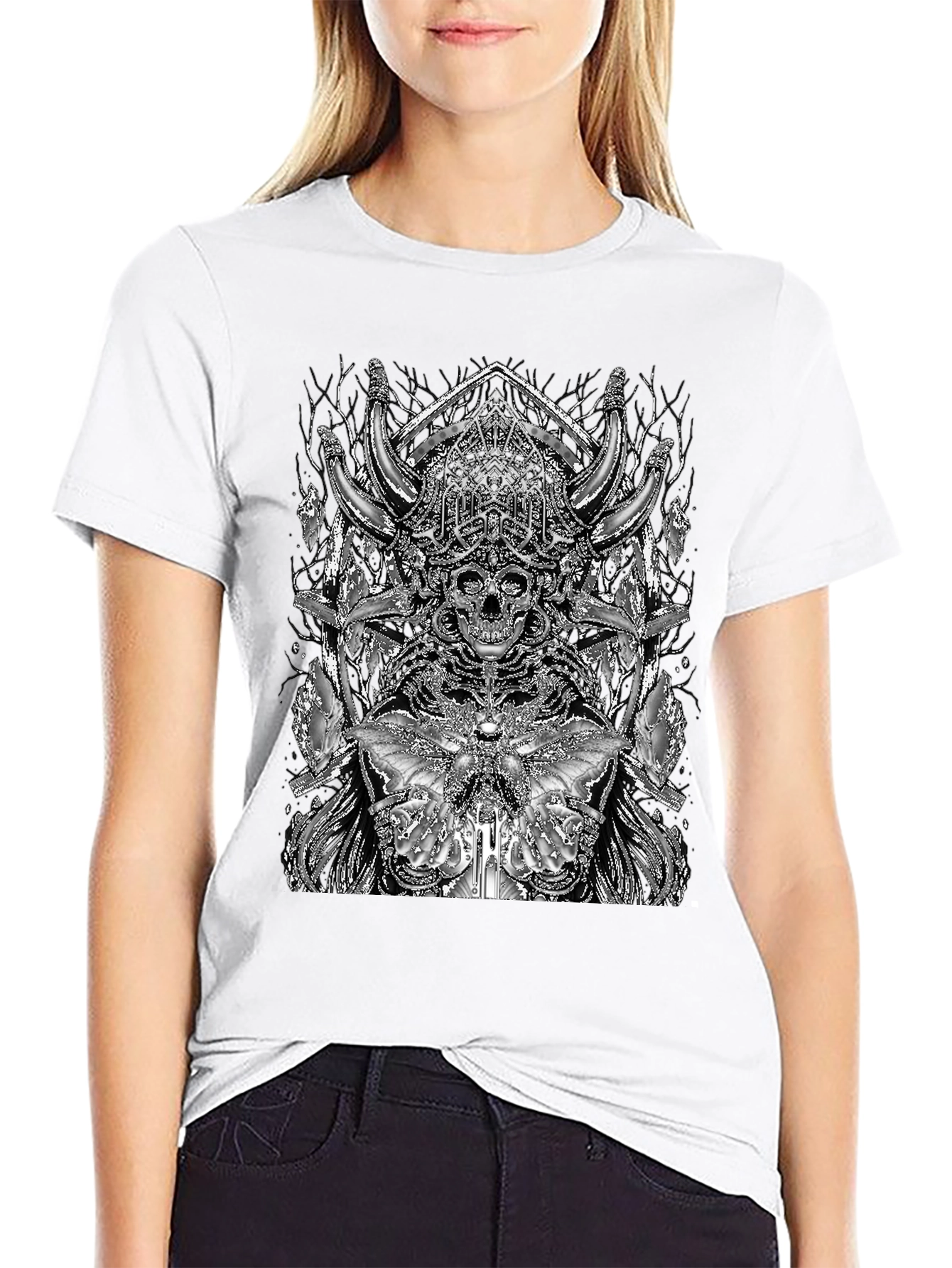 Skull & Butterfly Graphic Tee - Gothic Style