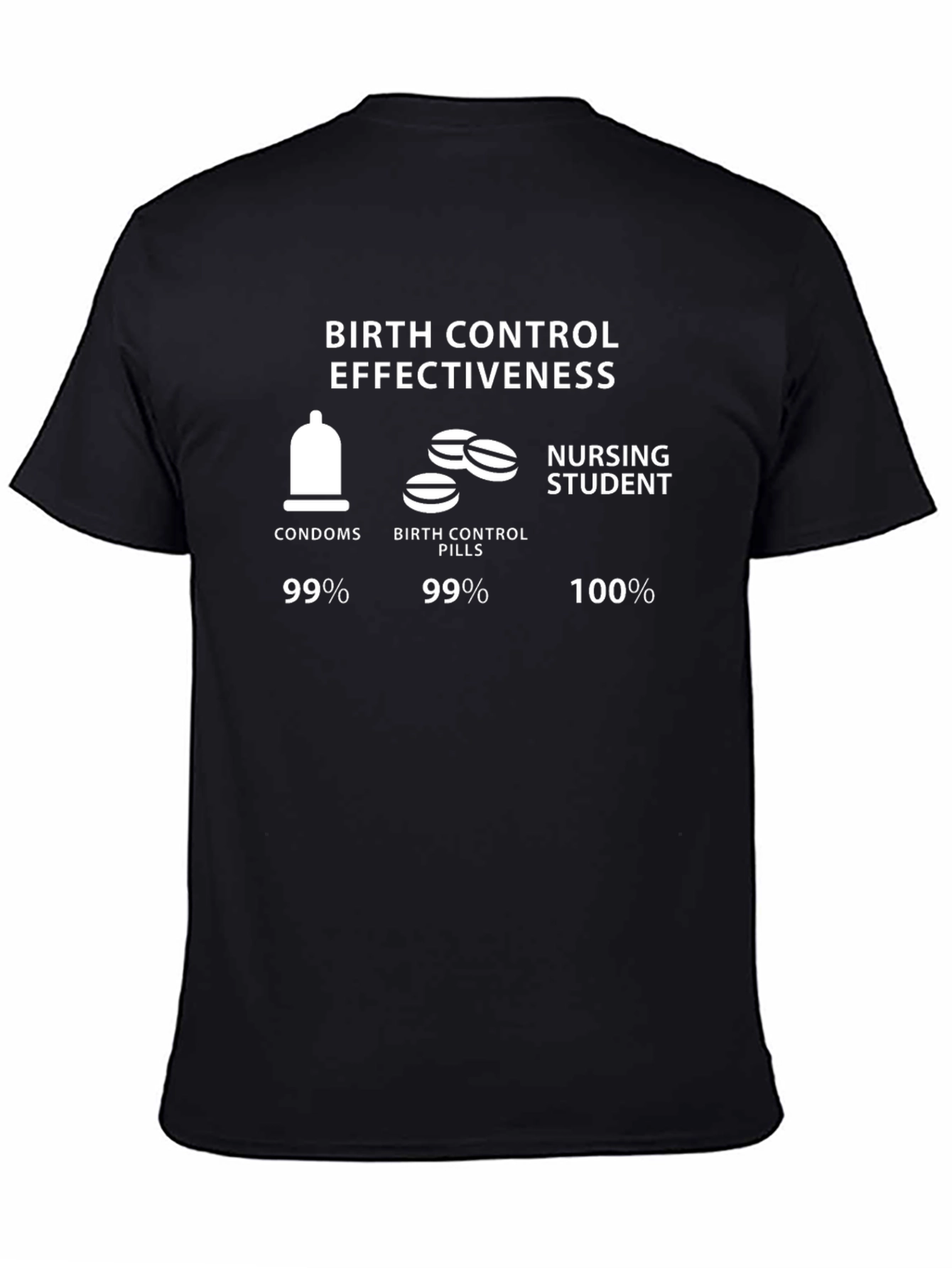 Birth Control Effectiveness Nursing Student T-Shirt
