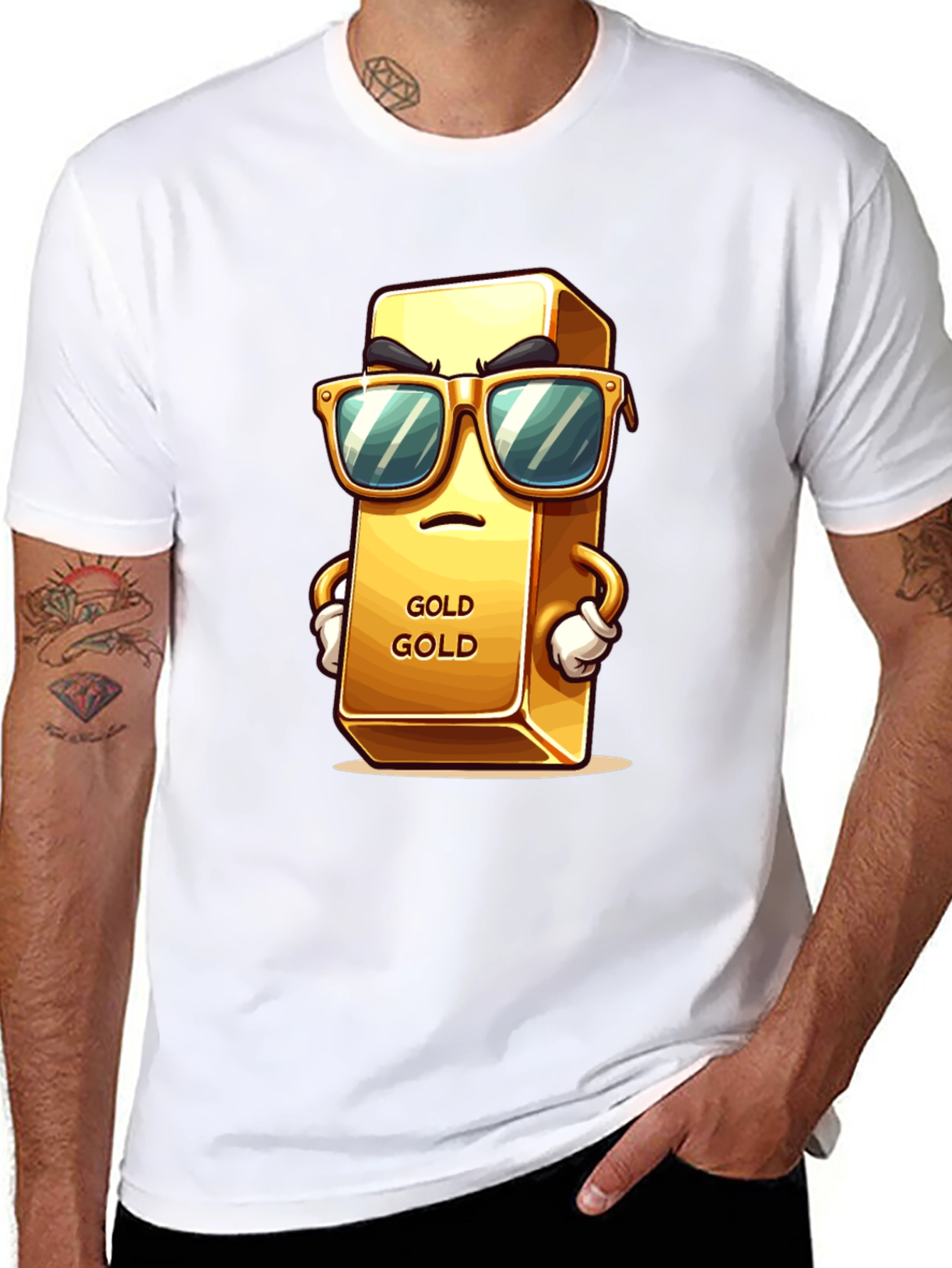 Cool Gold Bar Graphic T-Shirt