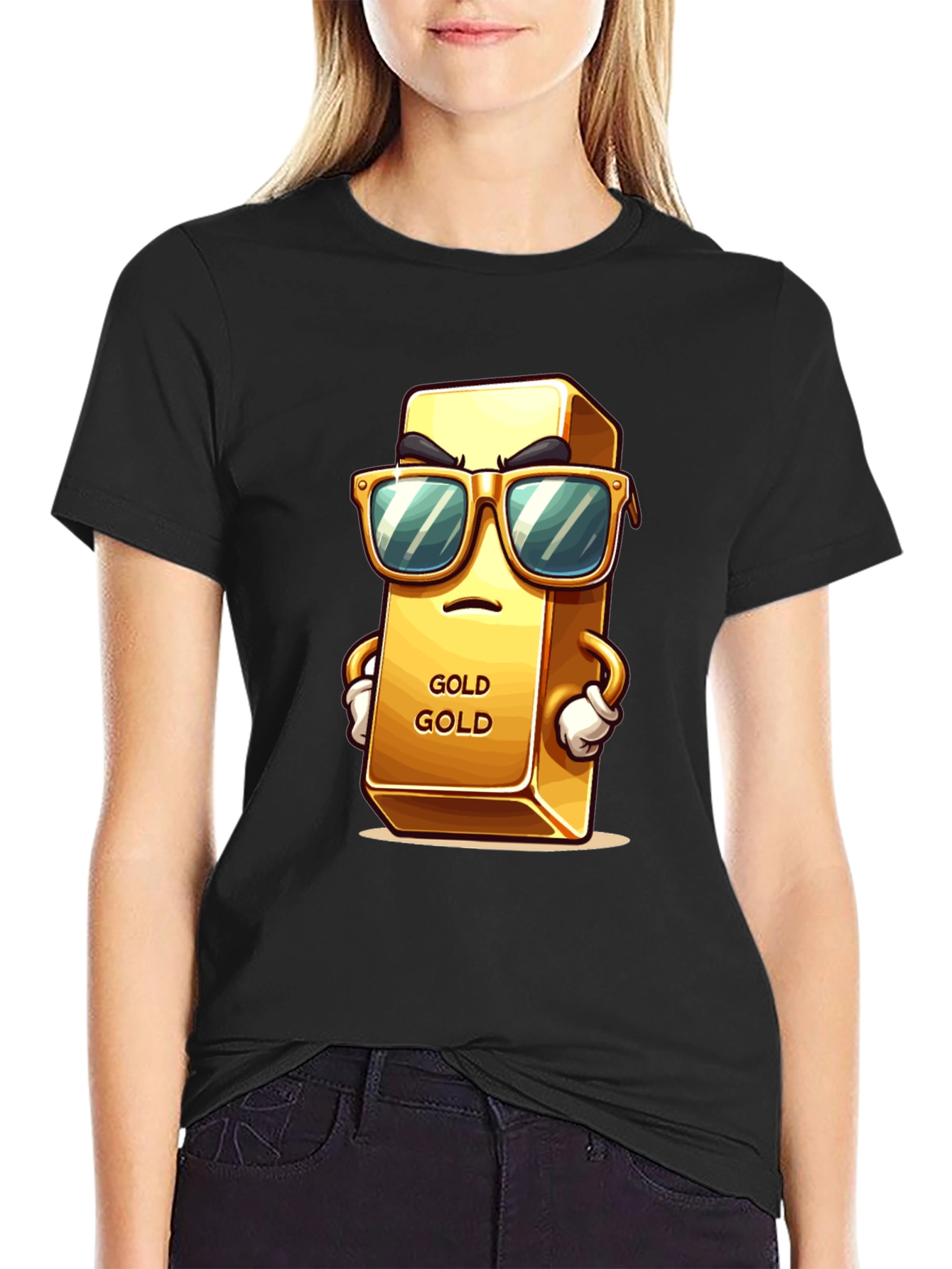 Cool Gold Bar Graphic T-Shirt