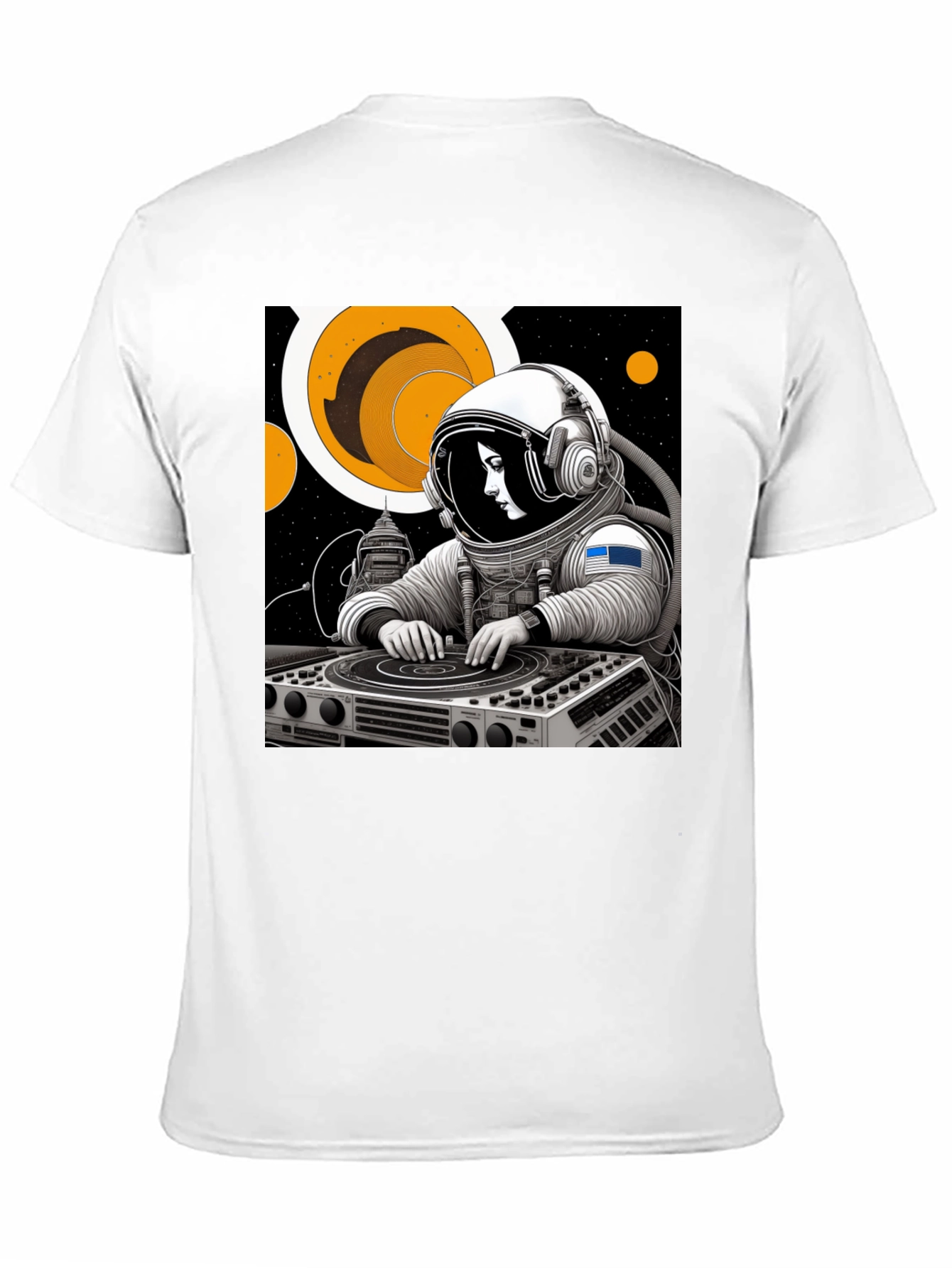 Astronaut DJ Black T-Shirt
