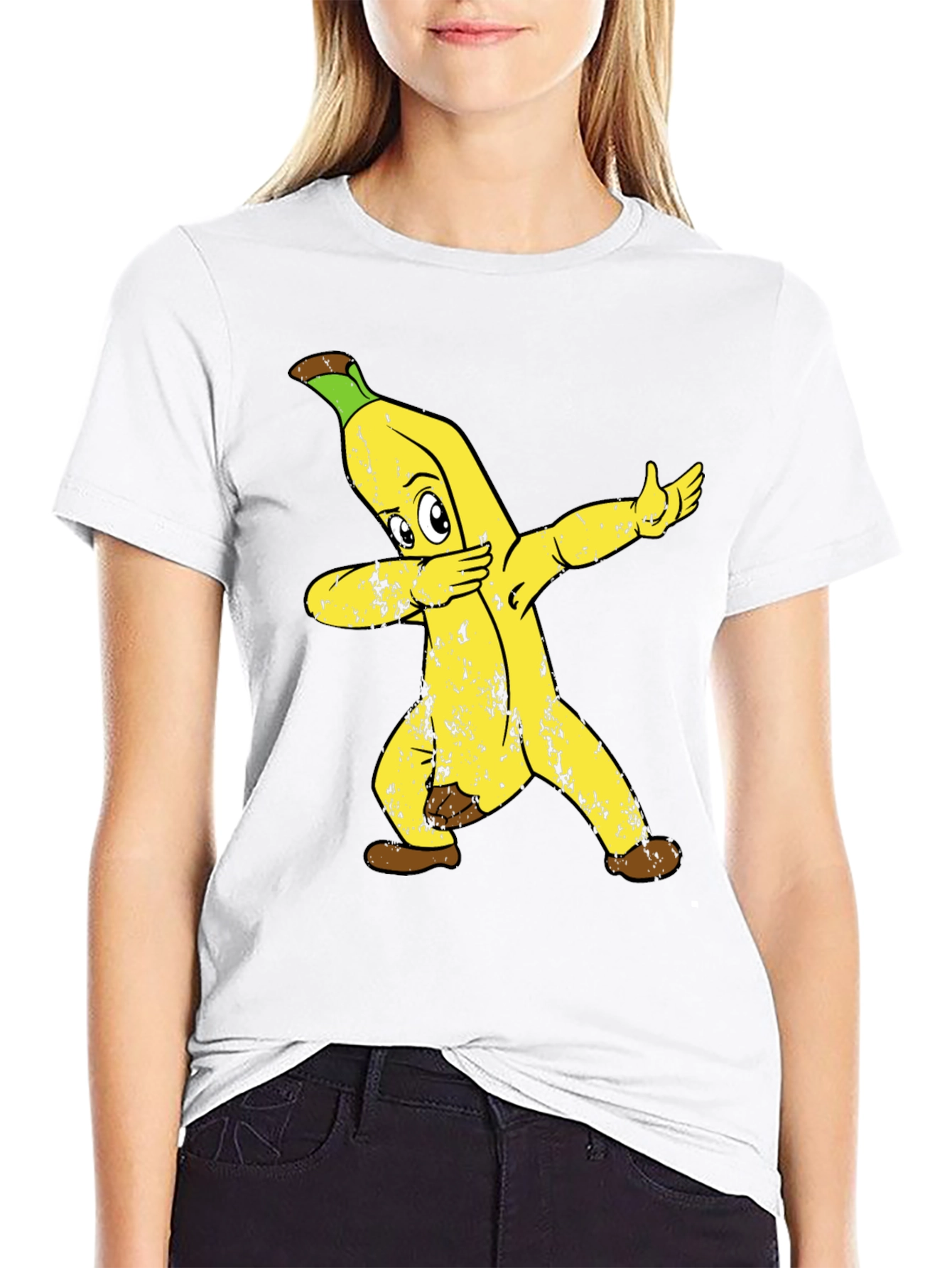 Dabbing Banana Graphic Tee - Funny Fruit Shirt
