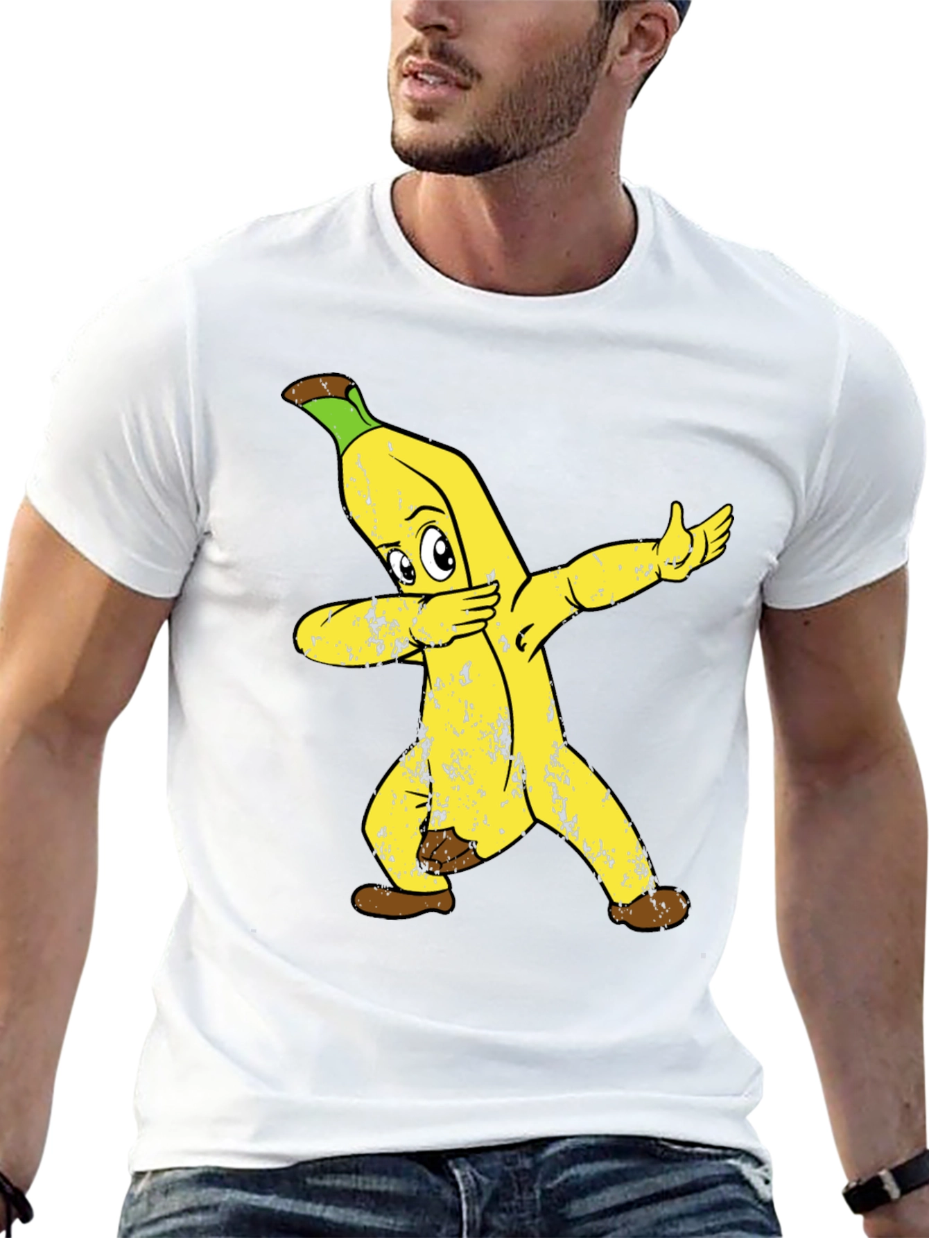 Dabbing Banana Graphic Tee - Funny Fruit Shirt