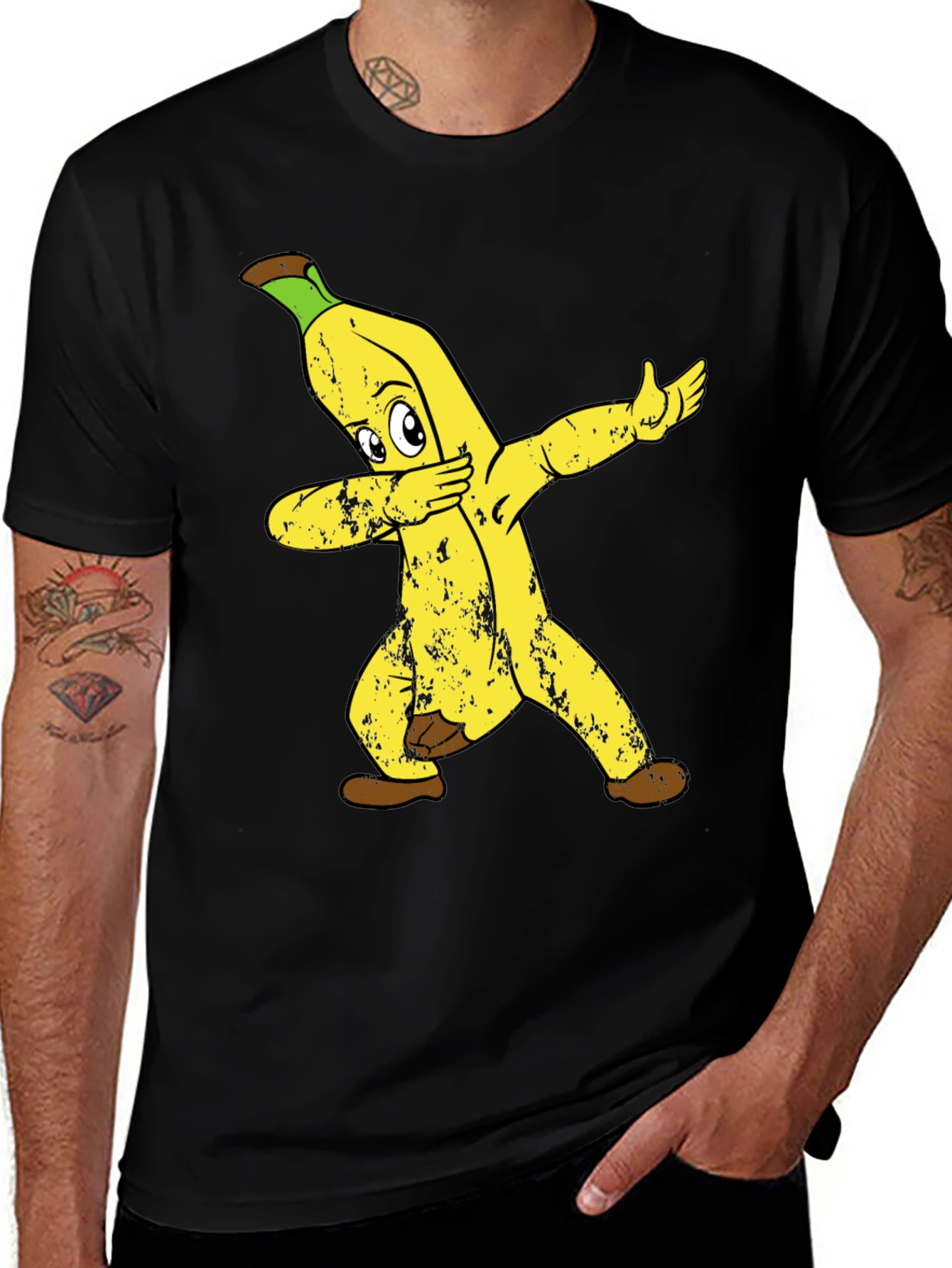 Dabbing Banana Graphic Tee - Funny Fruit Shirt