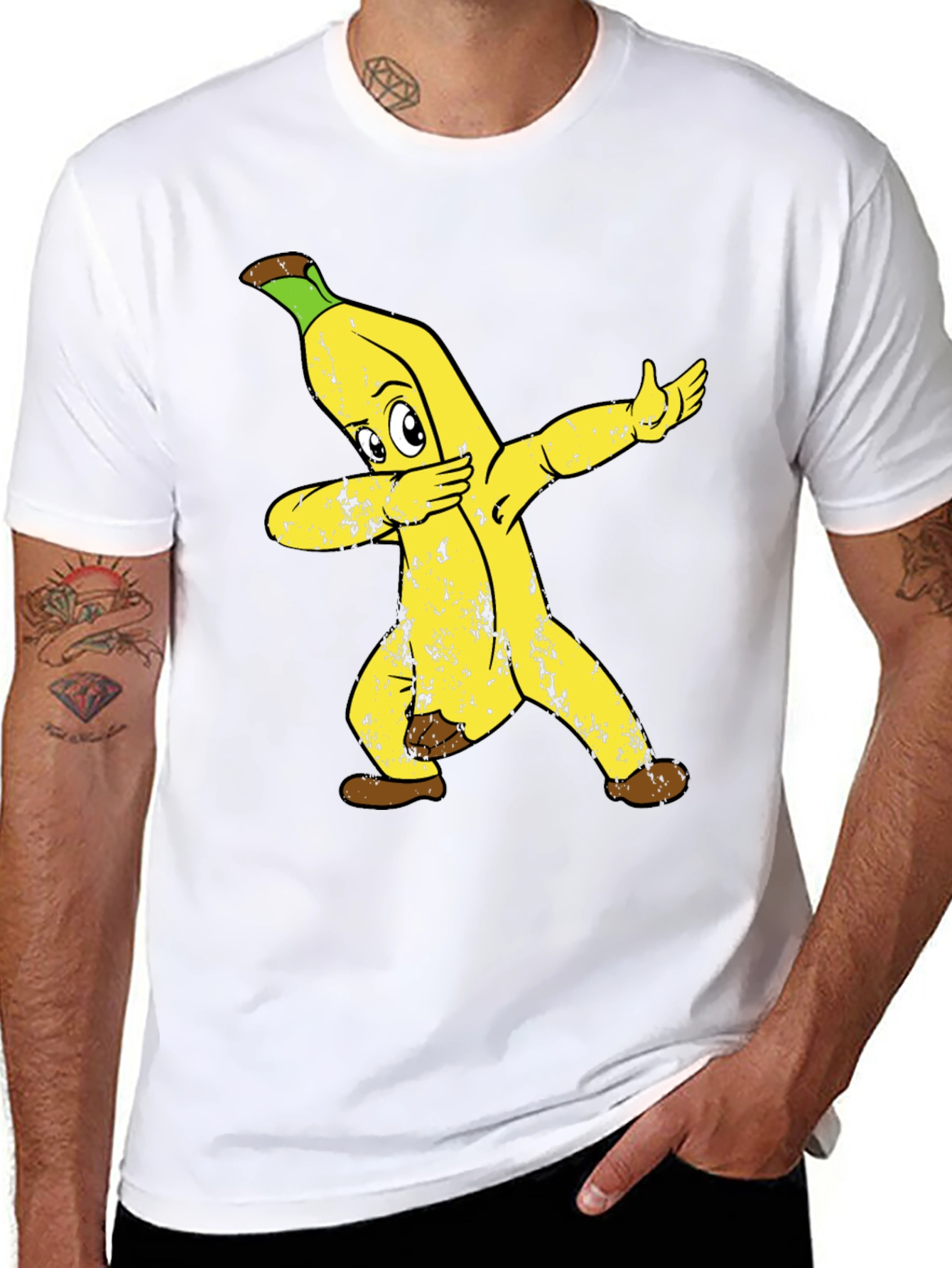 Dabbing Banana Graphic Tee - Funny Fruit Shirt