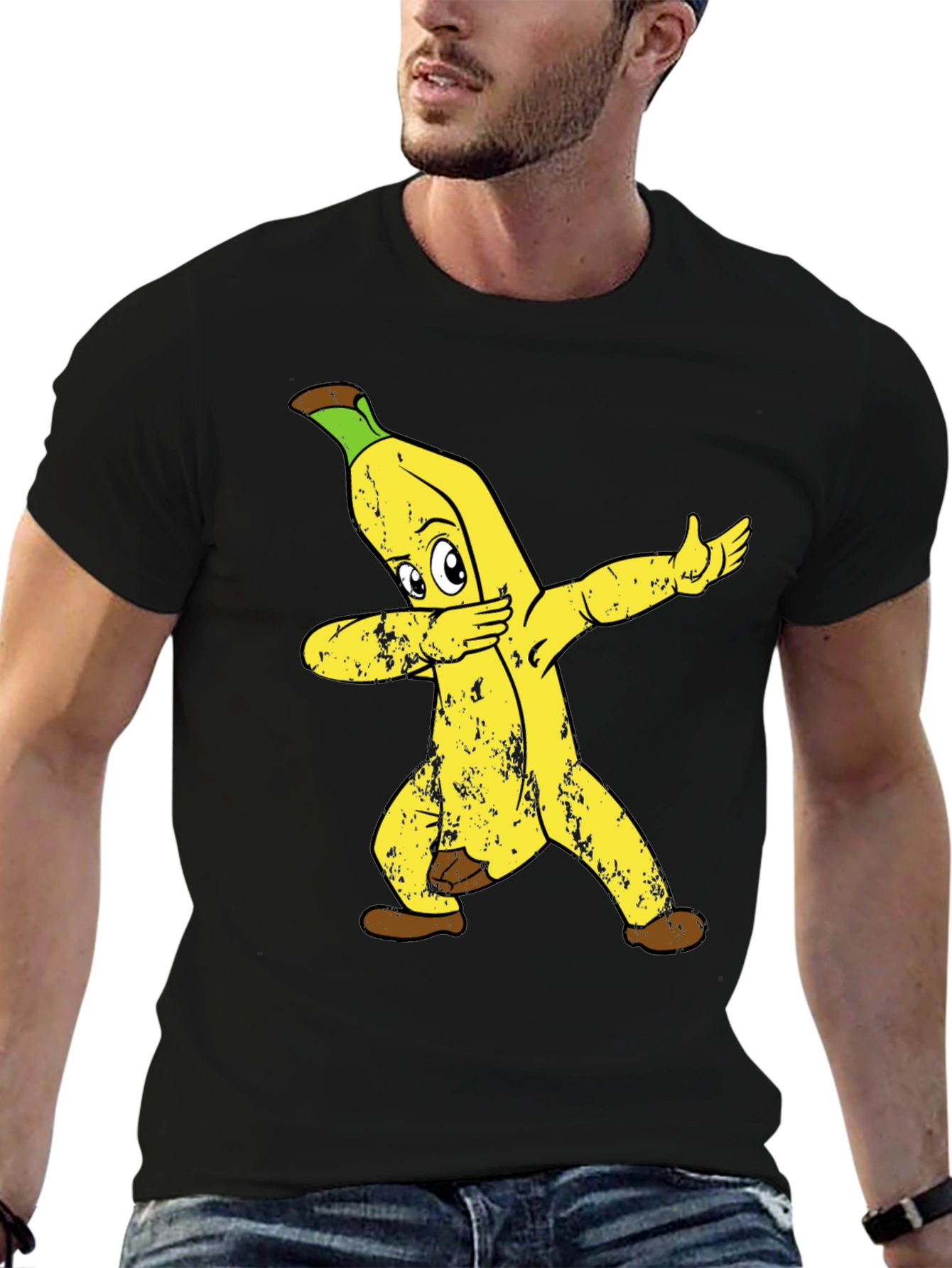 Dabbing Banana Graphic Tee - Funny Fruit Shirt