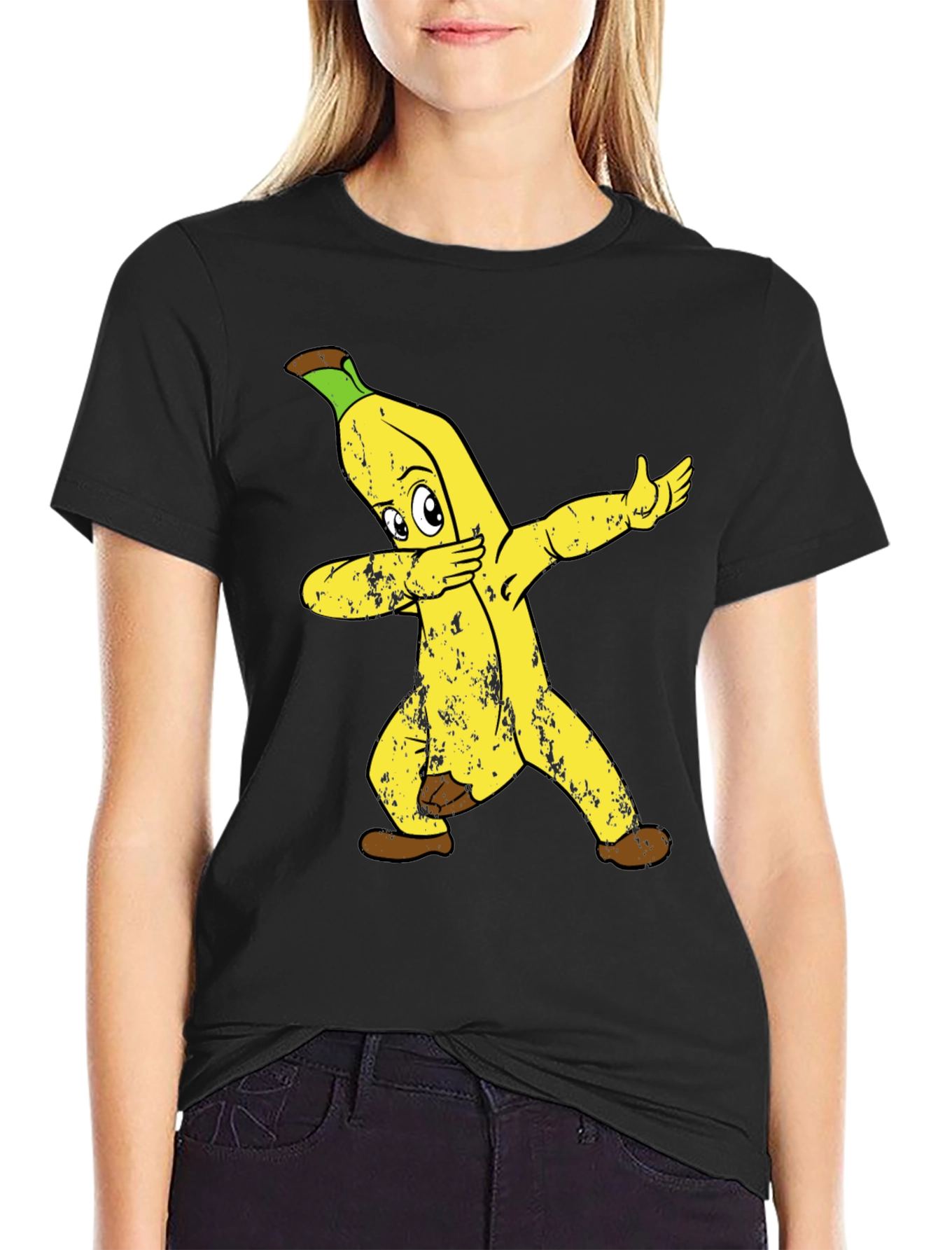 Dabbing Banana Graphic Tee - Funny Fruit Shirt