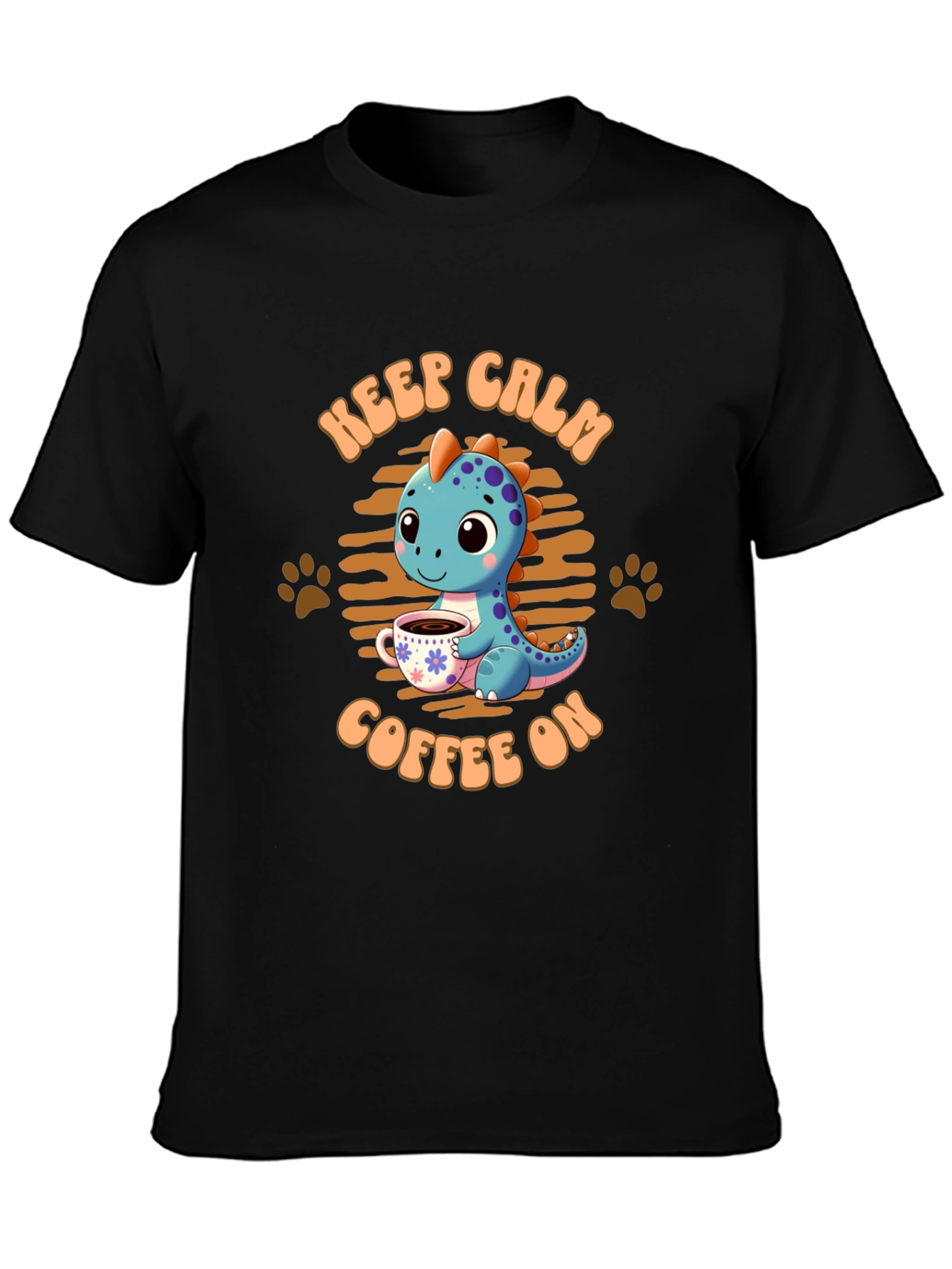 Keep Calm Coffee On Dinosaur T-Shirt