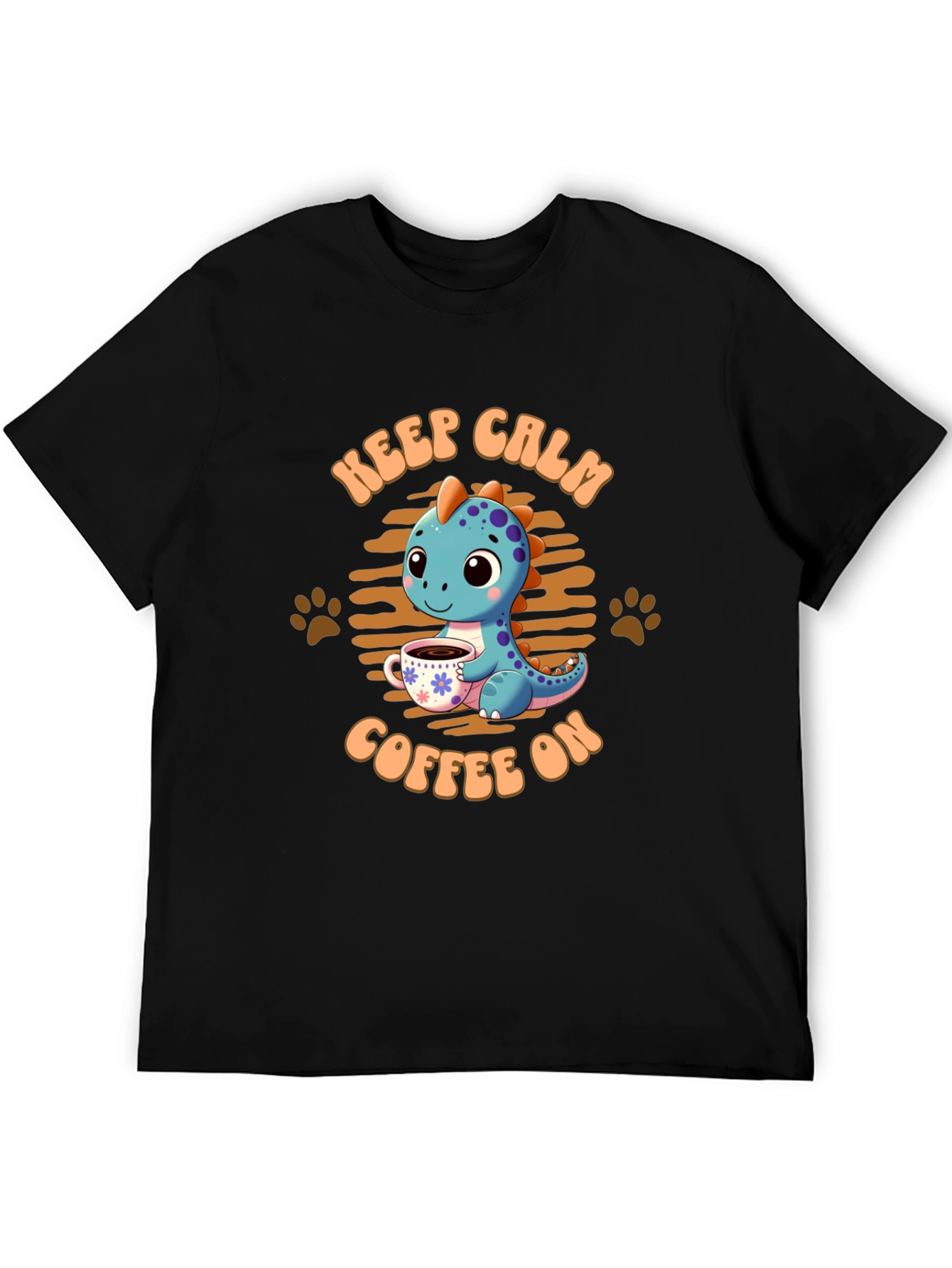 Keep Calm Coffee On Dinosaur T-Shirt