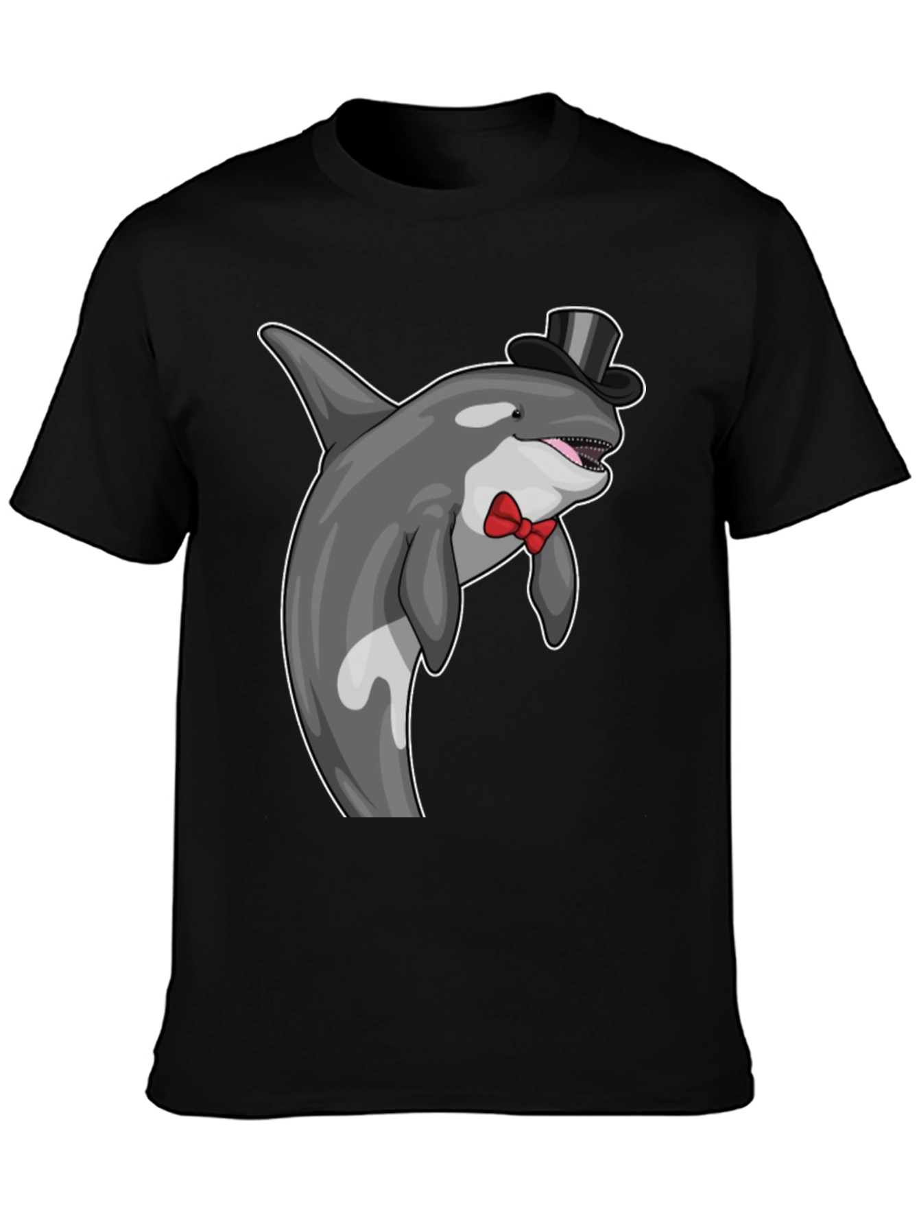 Orca Whale Top Hat Bow Tie Graphic Tee