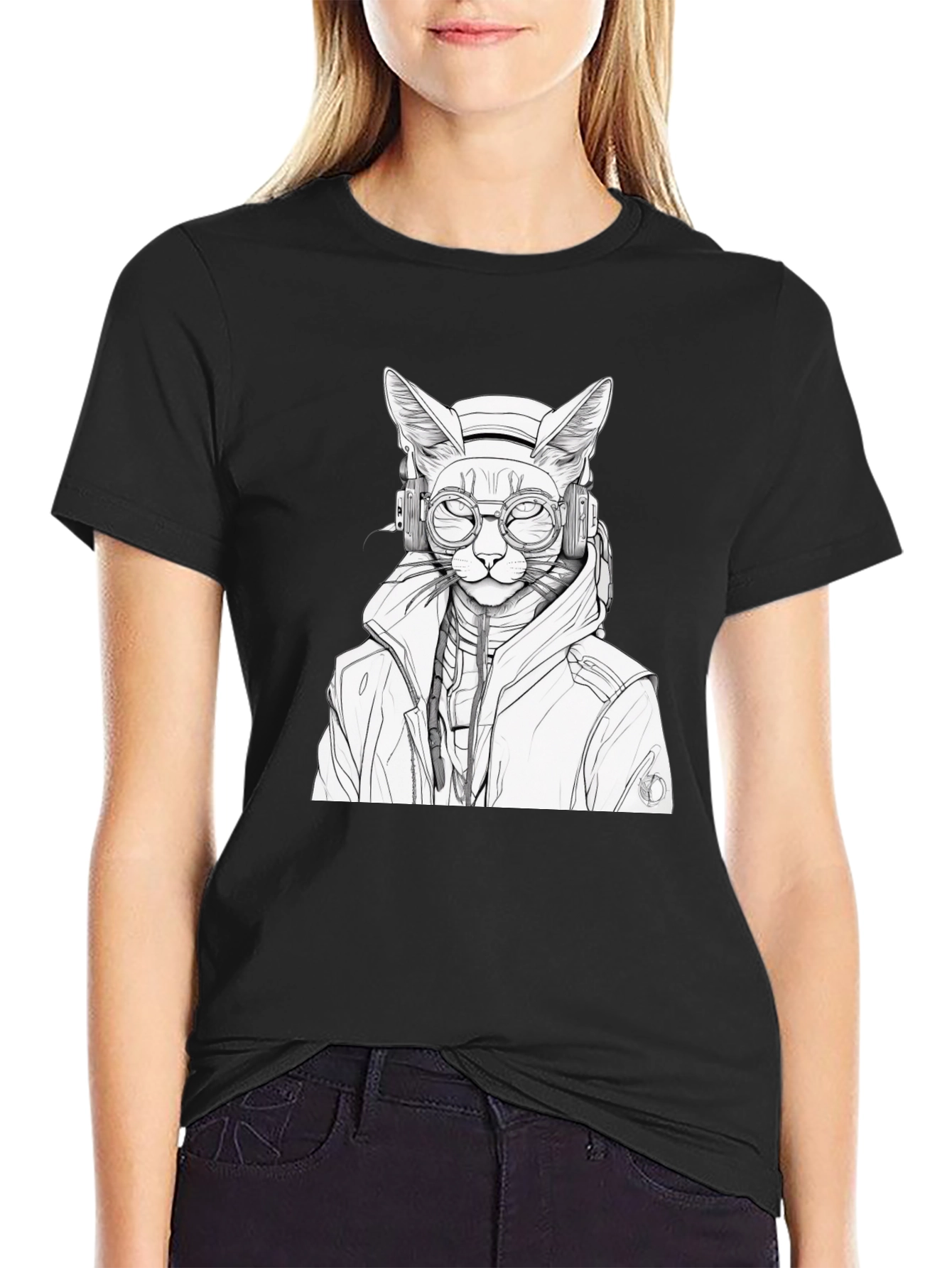 Cool Cat DJ Graphic T-Shirt