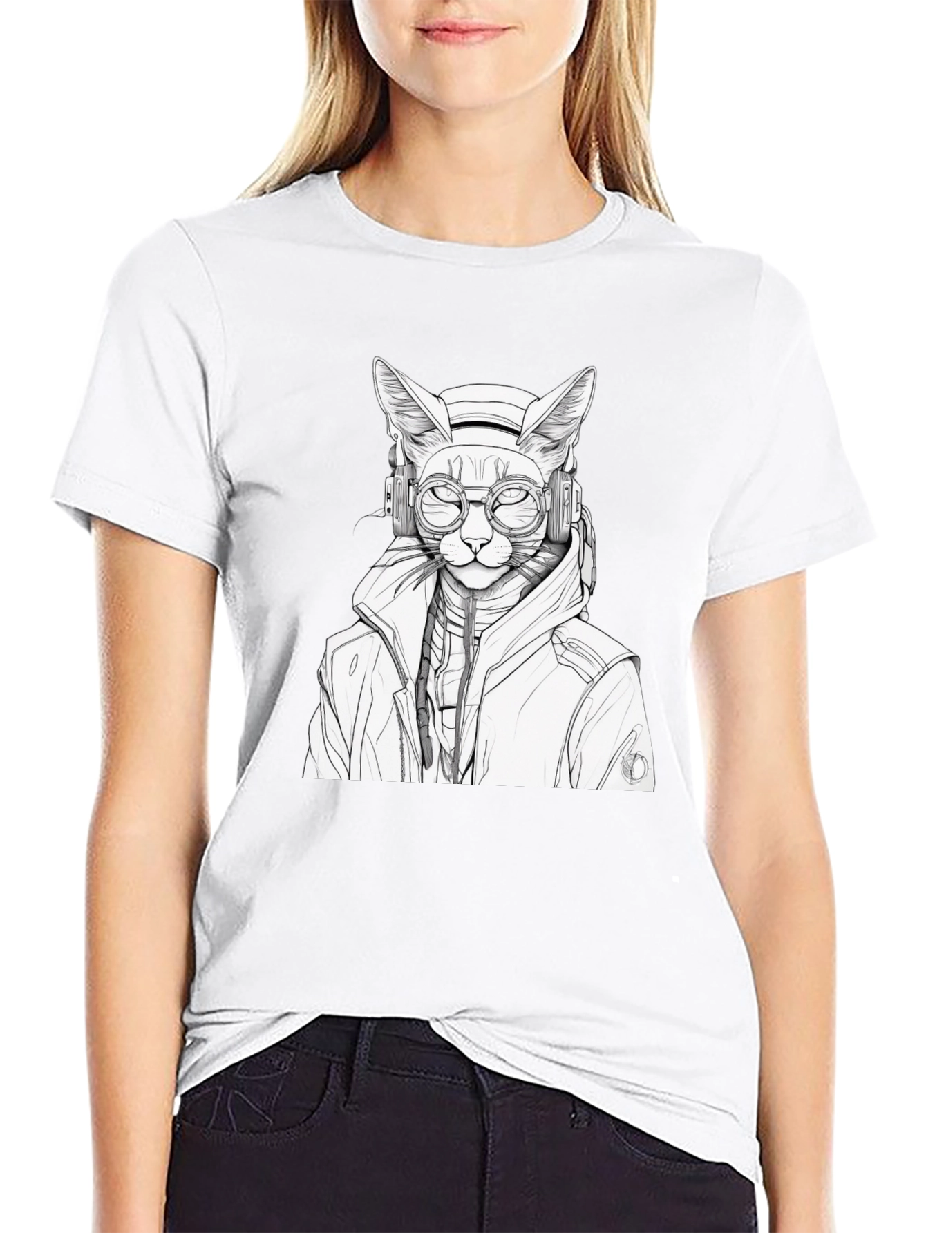 Cool Cat DJ Graphic T-Shirt