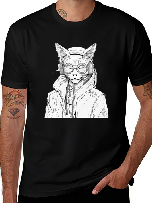 Cool Cat DJ Graphic T-Shirt