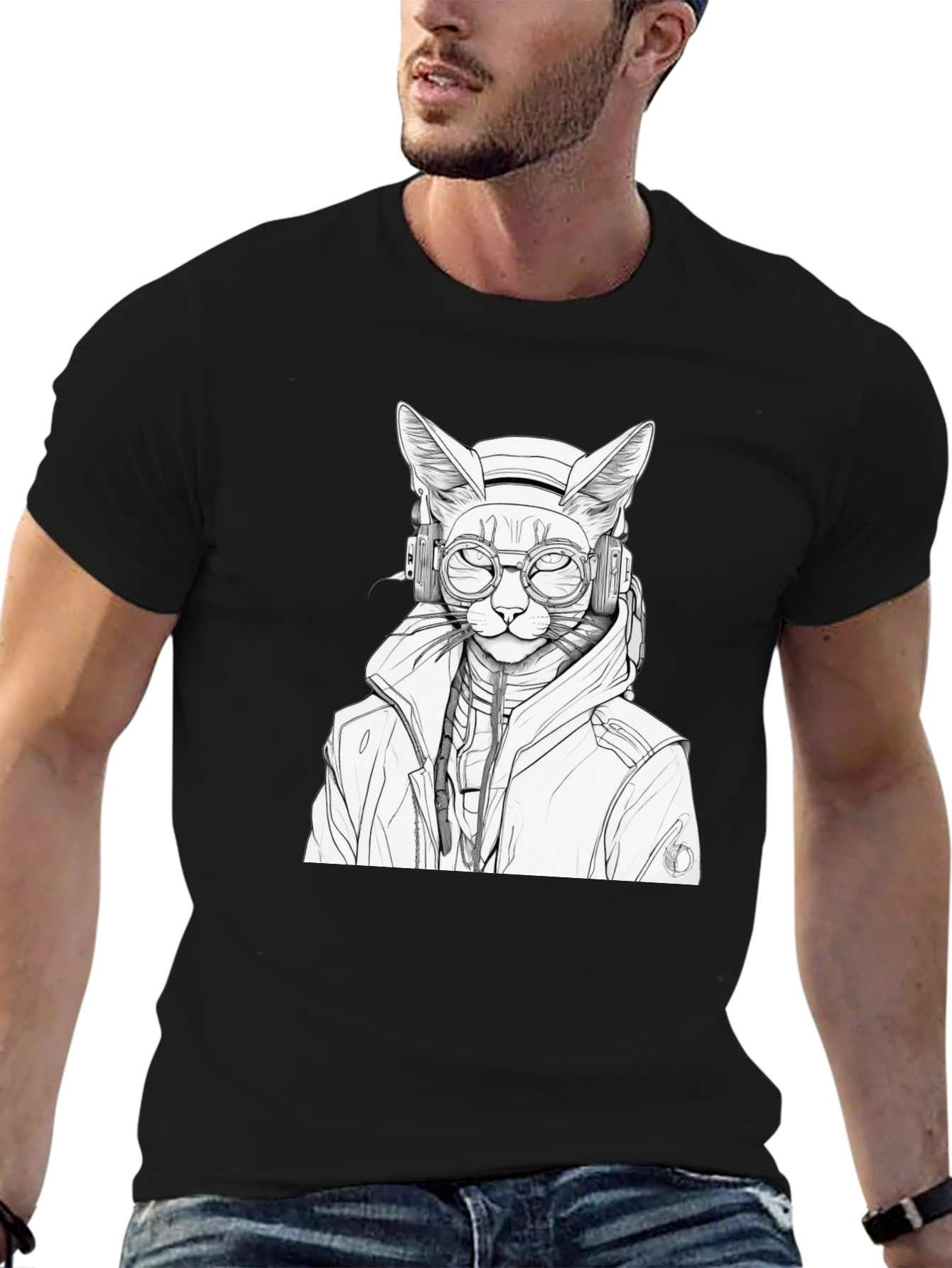 Cool Cat DJ Graphic T-Shirt