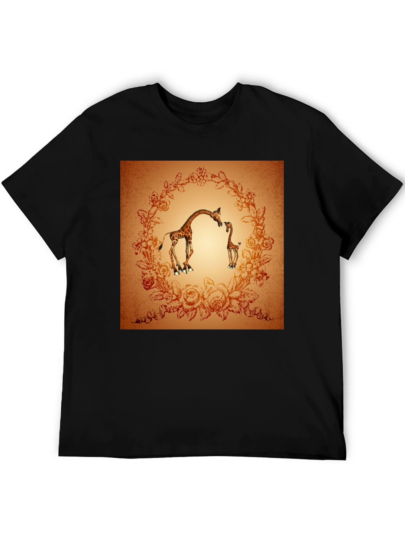 Giraffe Graphic Print Crew Neck T-Shirt
