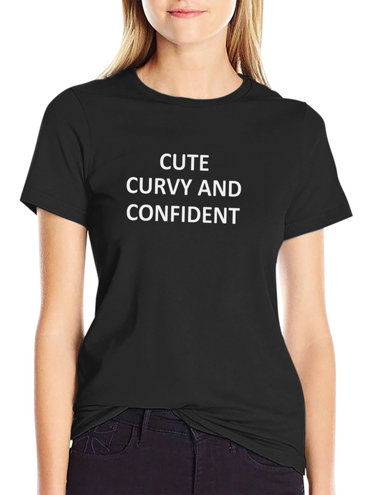 Cute Curvy and Confident Black T-Shirt