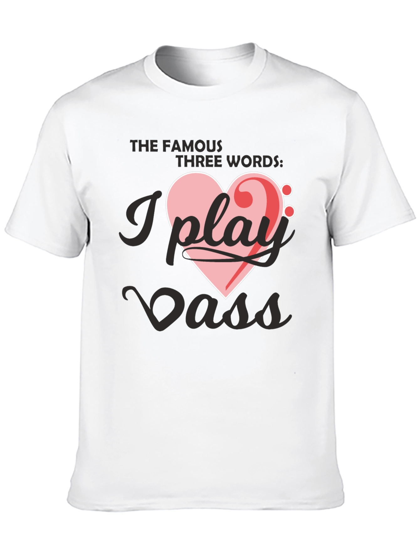 I Play Bass Heart T-Shirt - Musician Tee