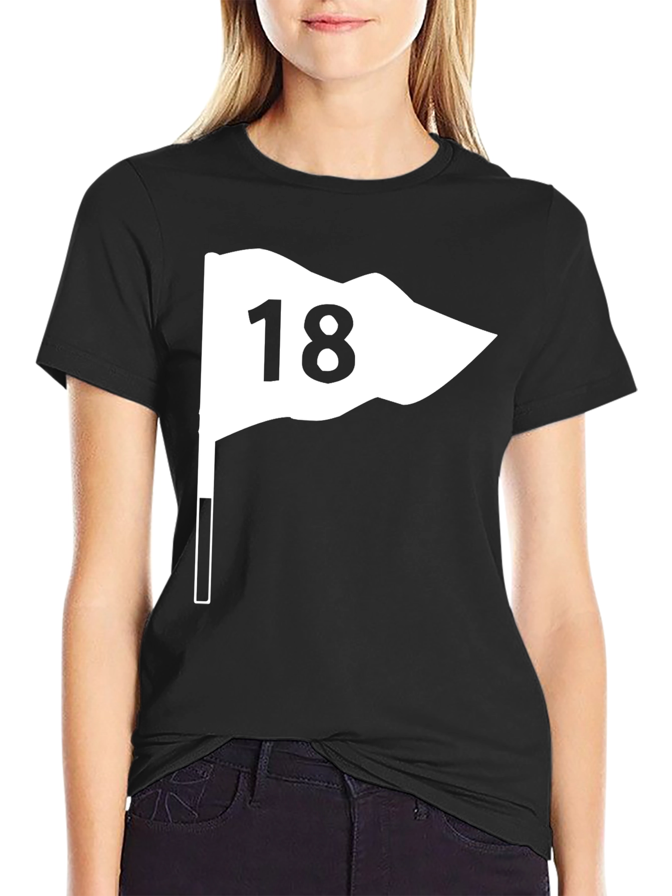 Golf Flag 18 T-Shirt - Black