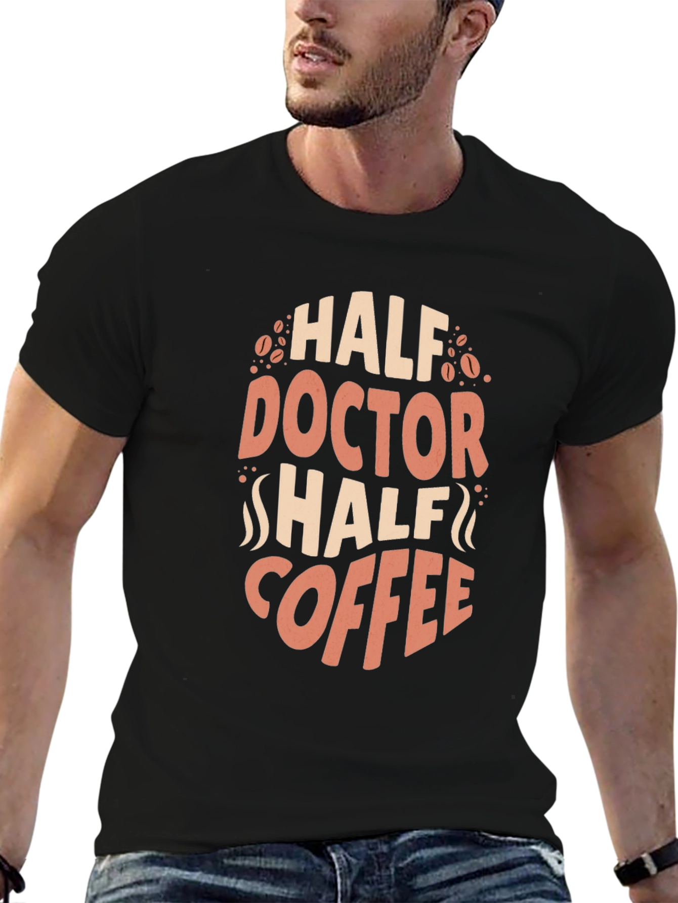 Half Doctor Half Coffee Graphic T-Shirt
