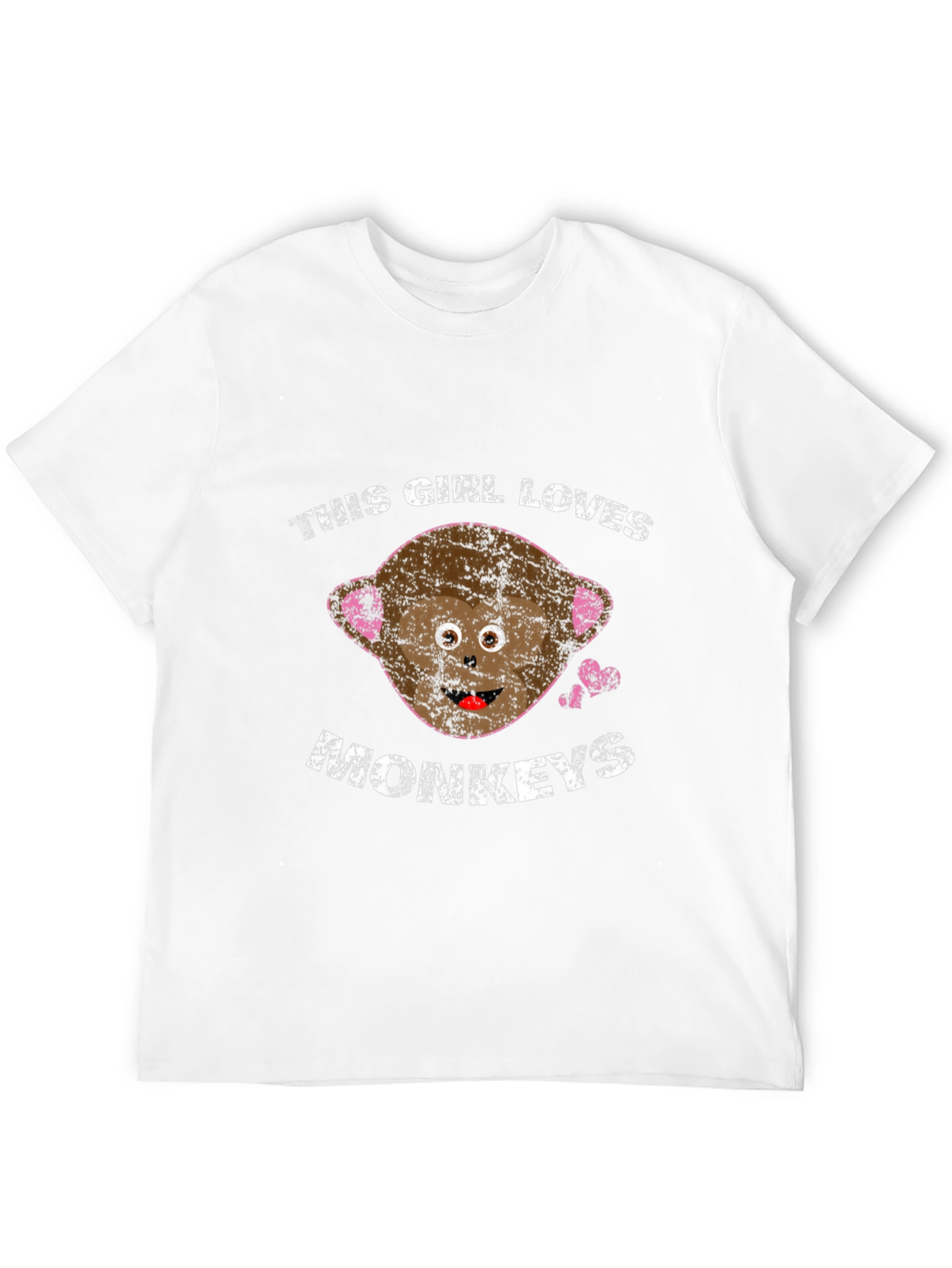 Girl Loves Monkeys Black T-Shirt
