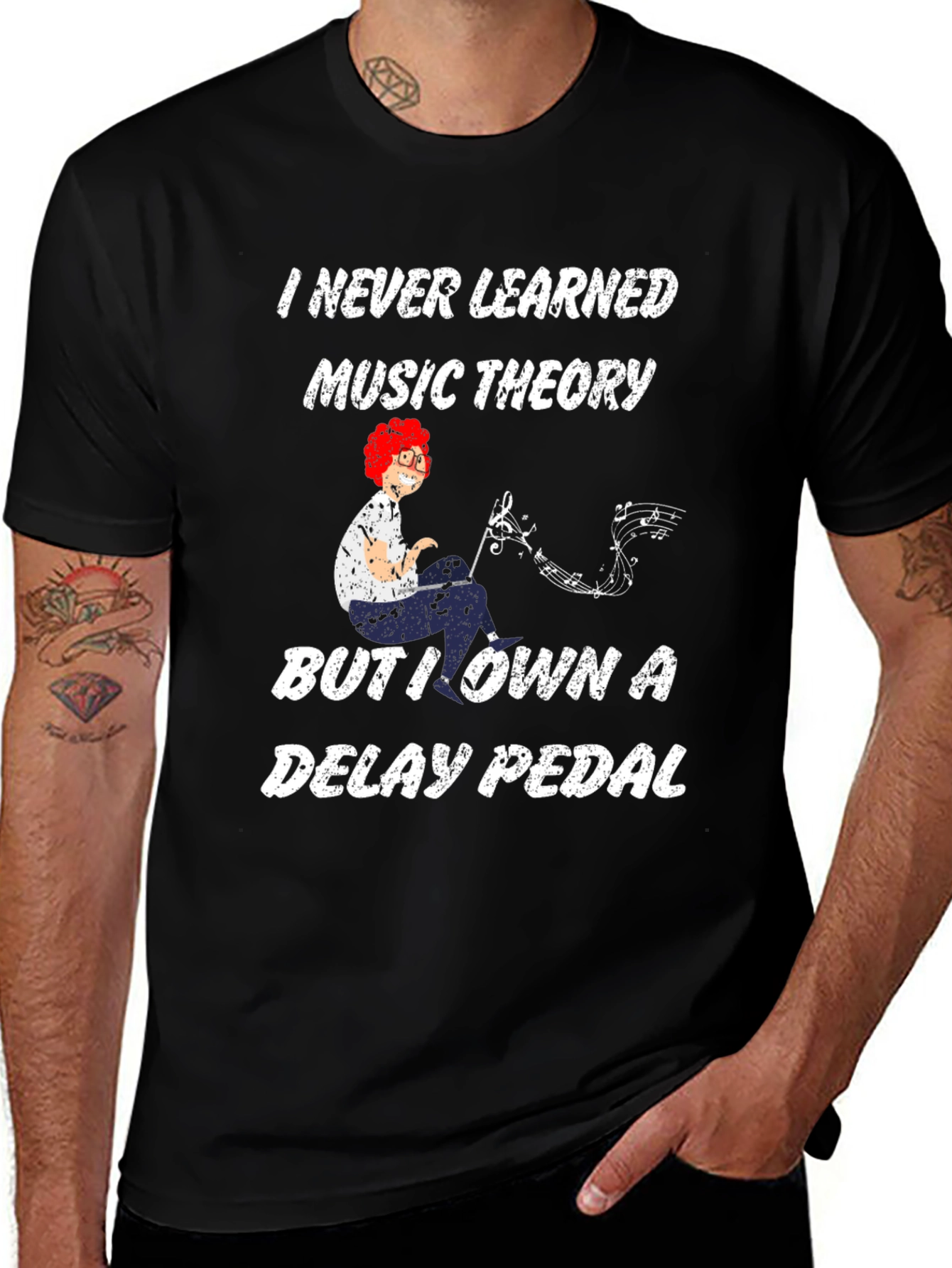 Music Theory Delay Pedal Graphic T-Shirt