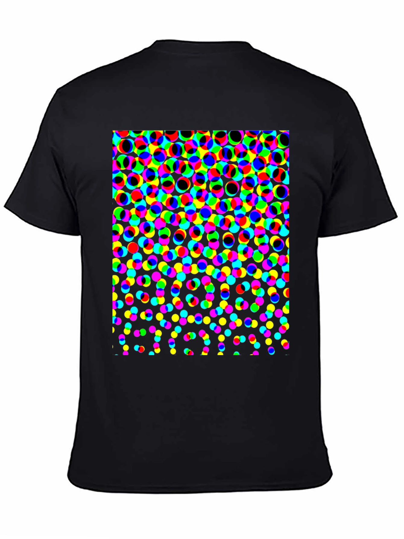 Retro Dot Pattern Black T-Shirt