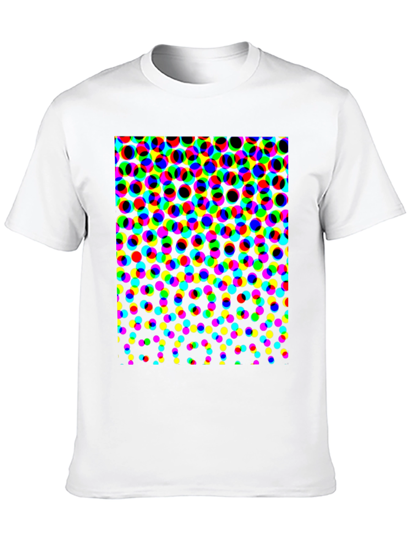 Retro Dot Pattern Black T-Shirt