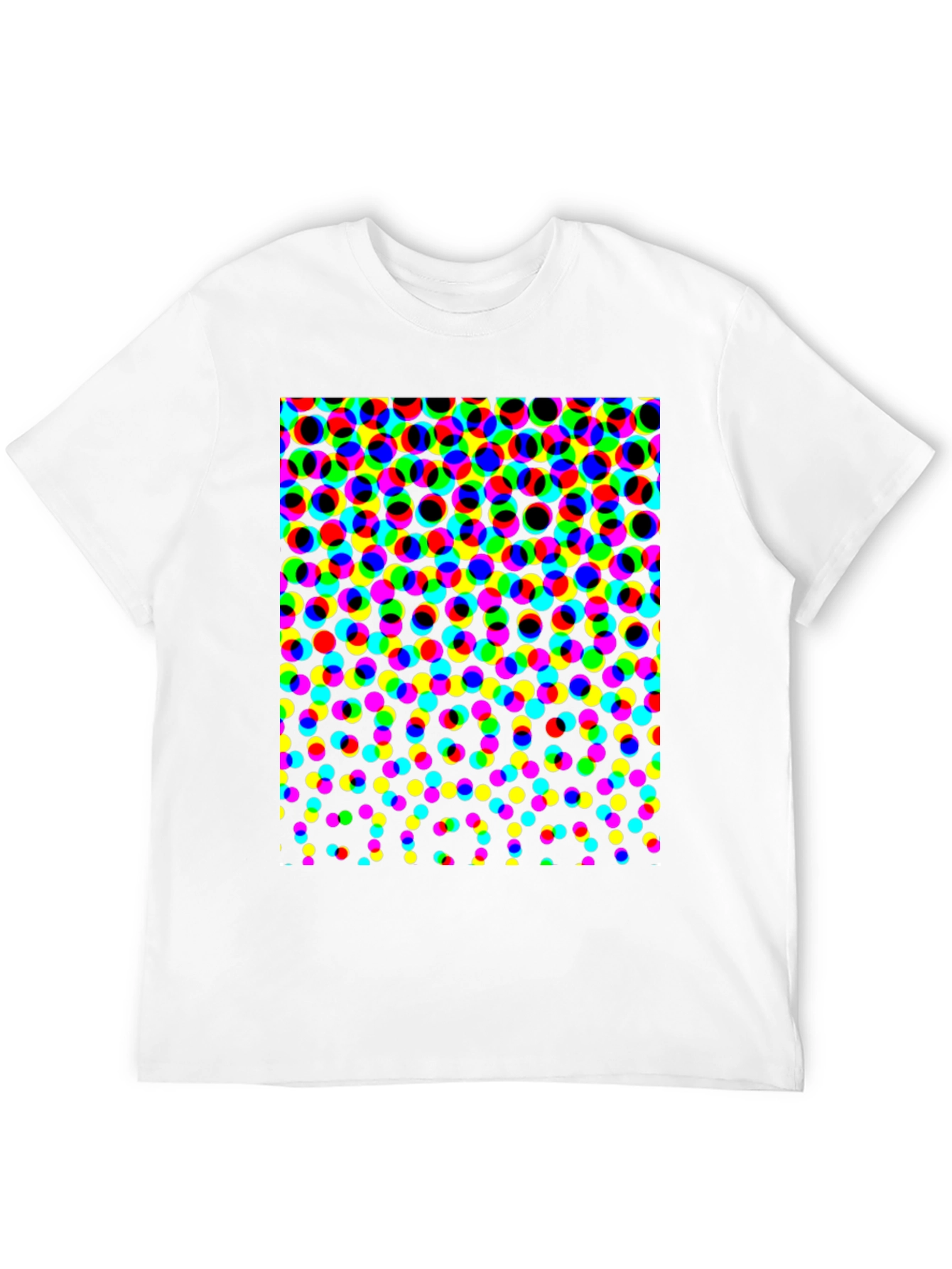 Retro Dot Pattern Black T-Shirt
