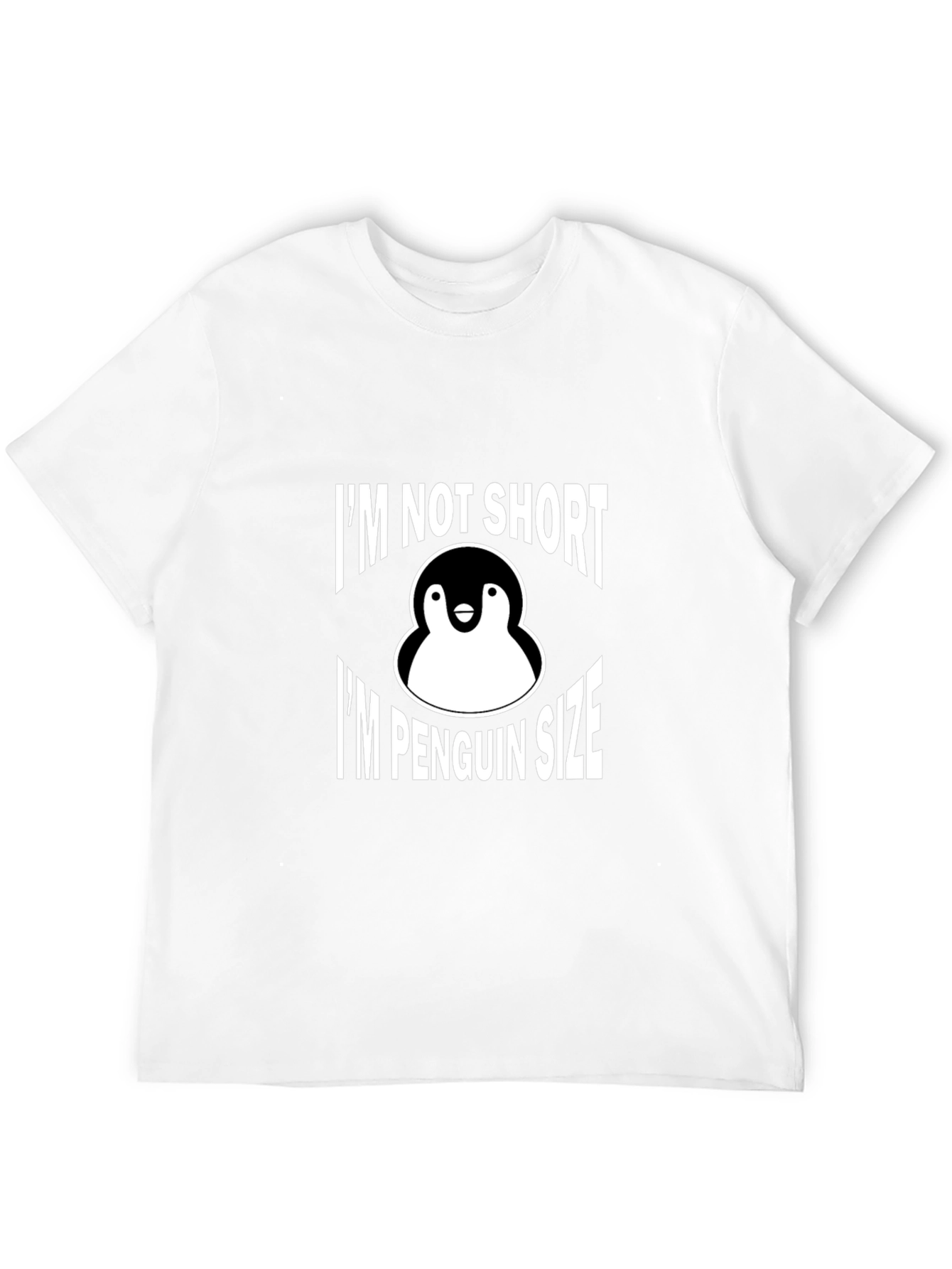 Penguin Size Graphic T-Shirt - Black