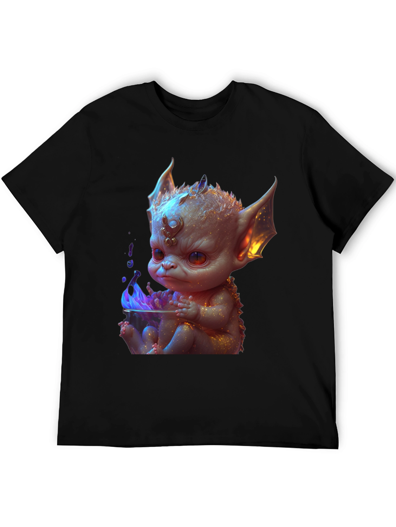 Baby Dragon Graphic Tee - Black