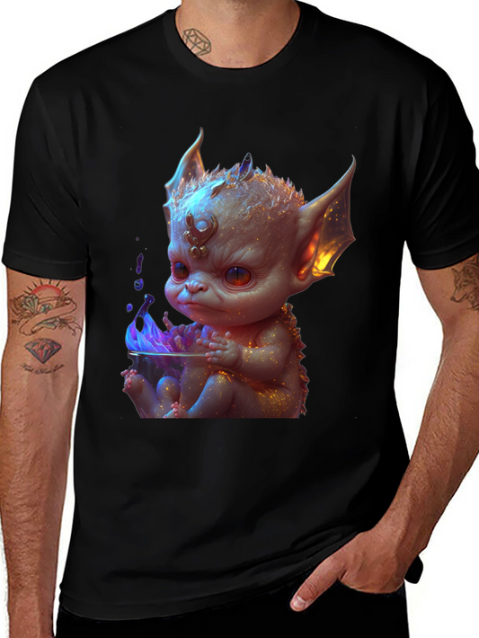 Baby Dragon Graphic Tee - Black