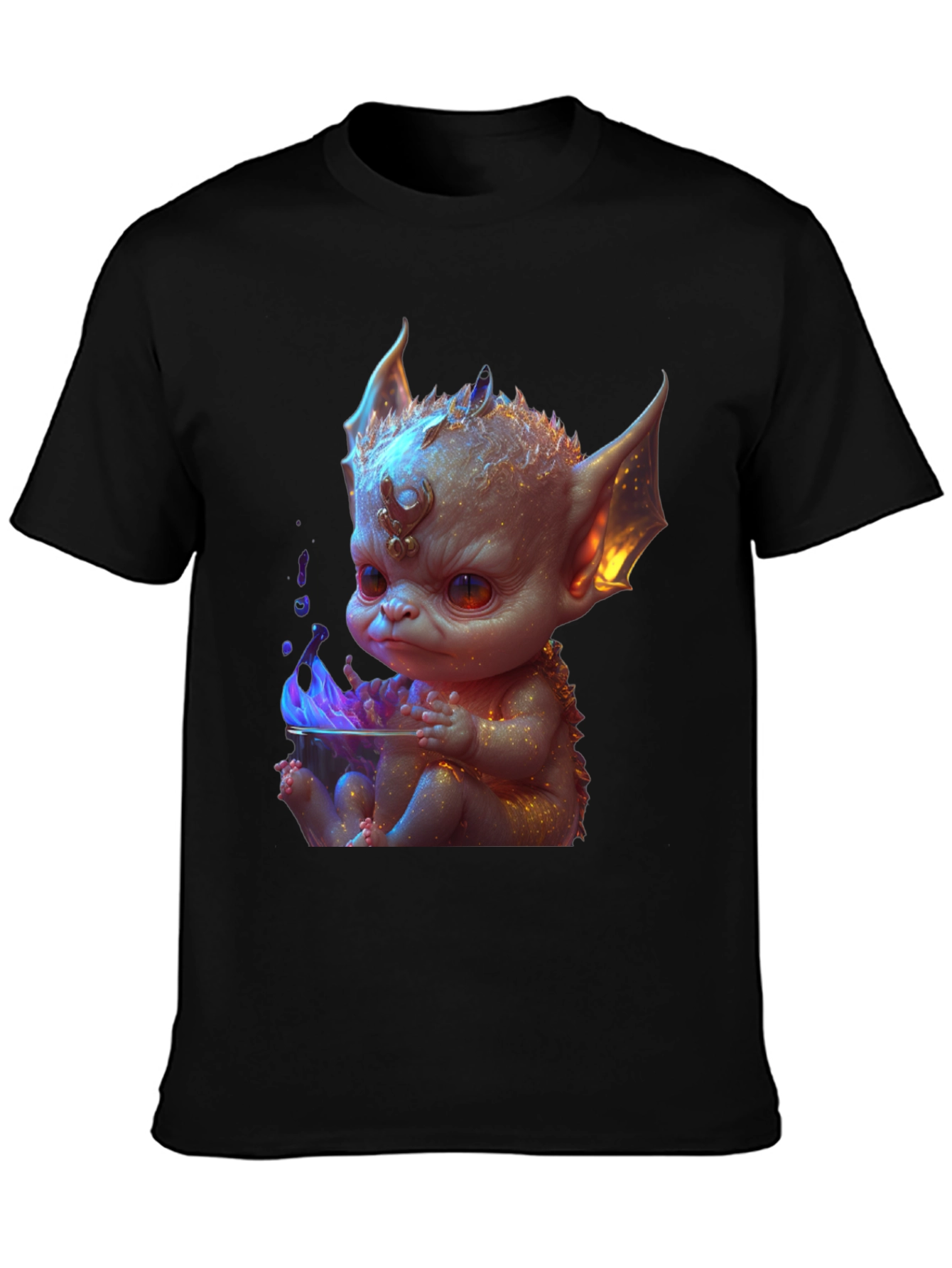 Baby Dragon Graphic Tee - Black