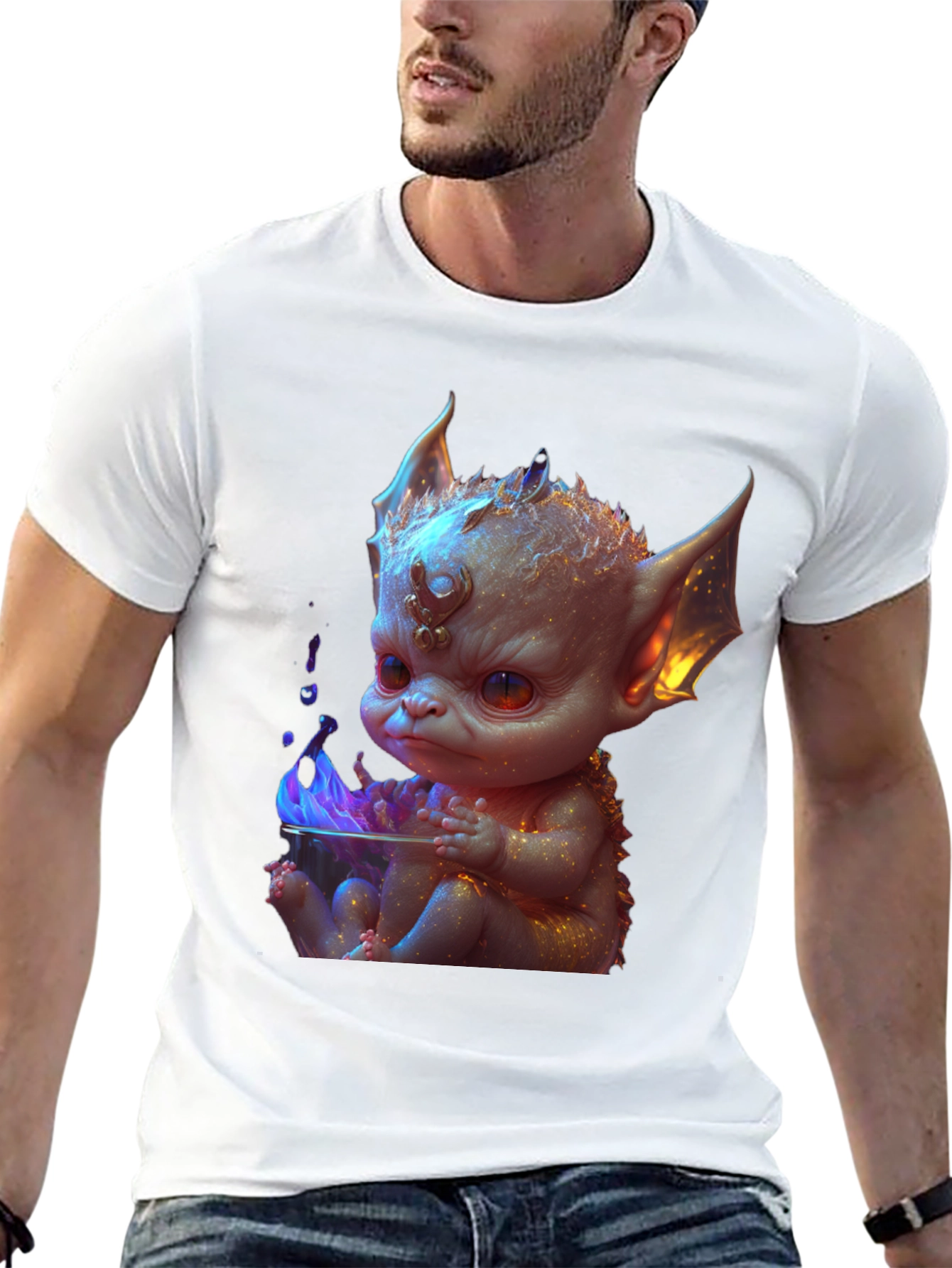 Baby Dragon Graphic Tee - Black
