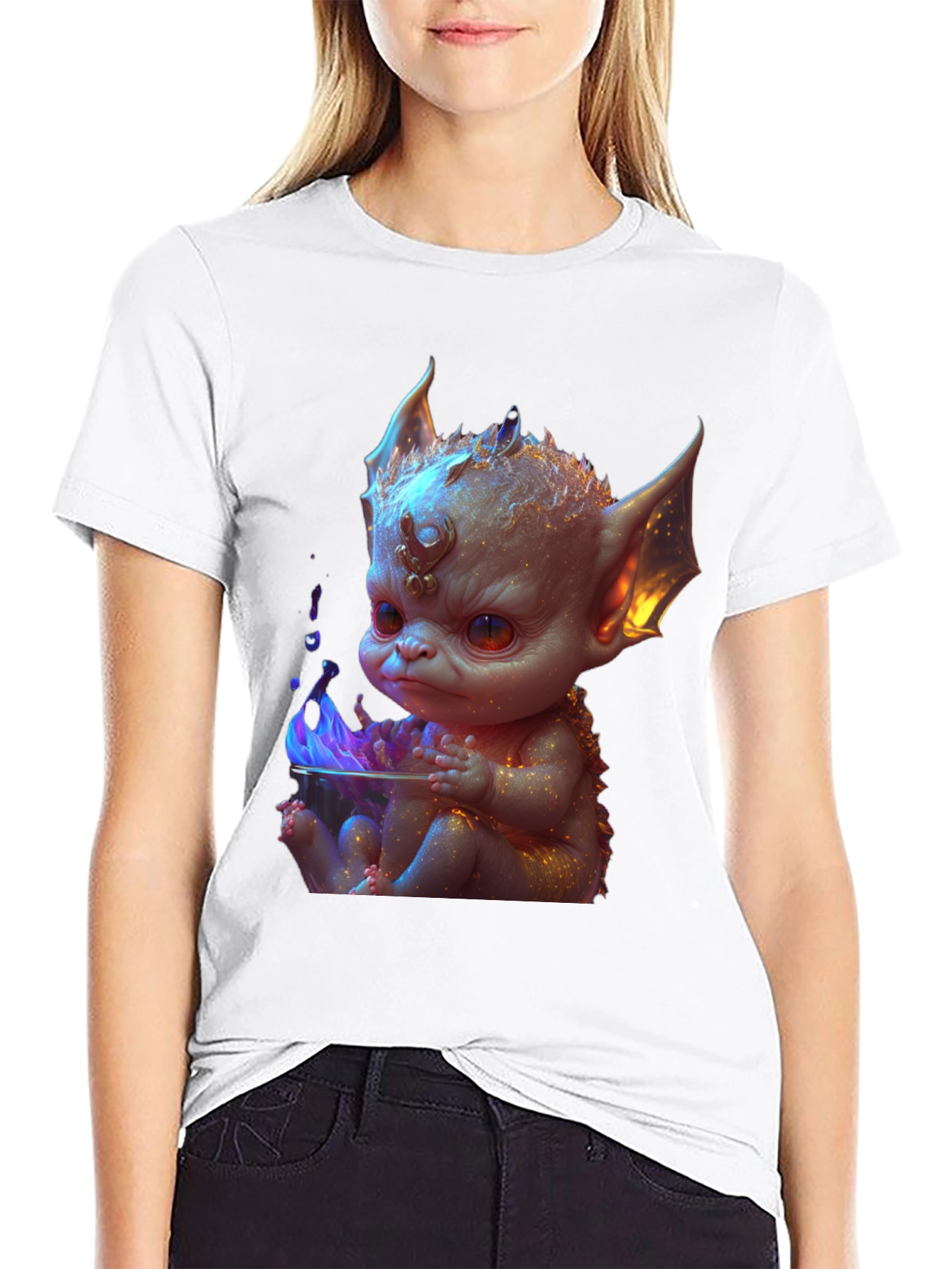 Baby Dragon Graphic Tee - Black