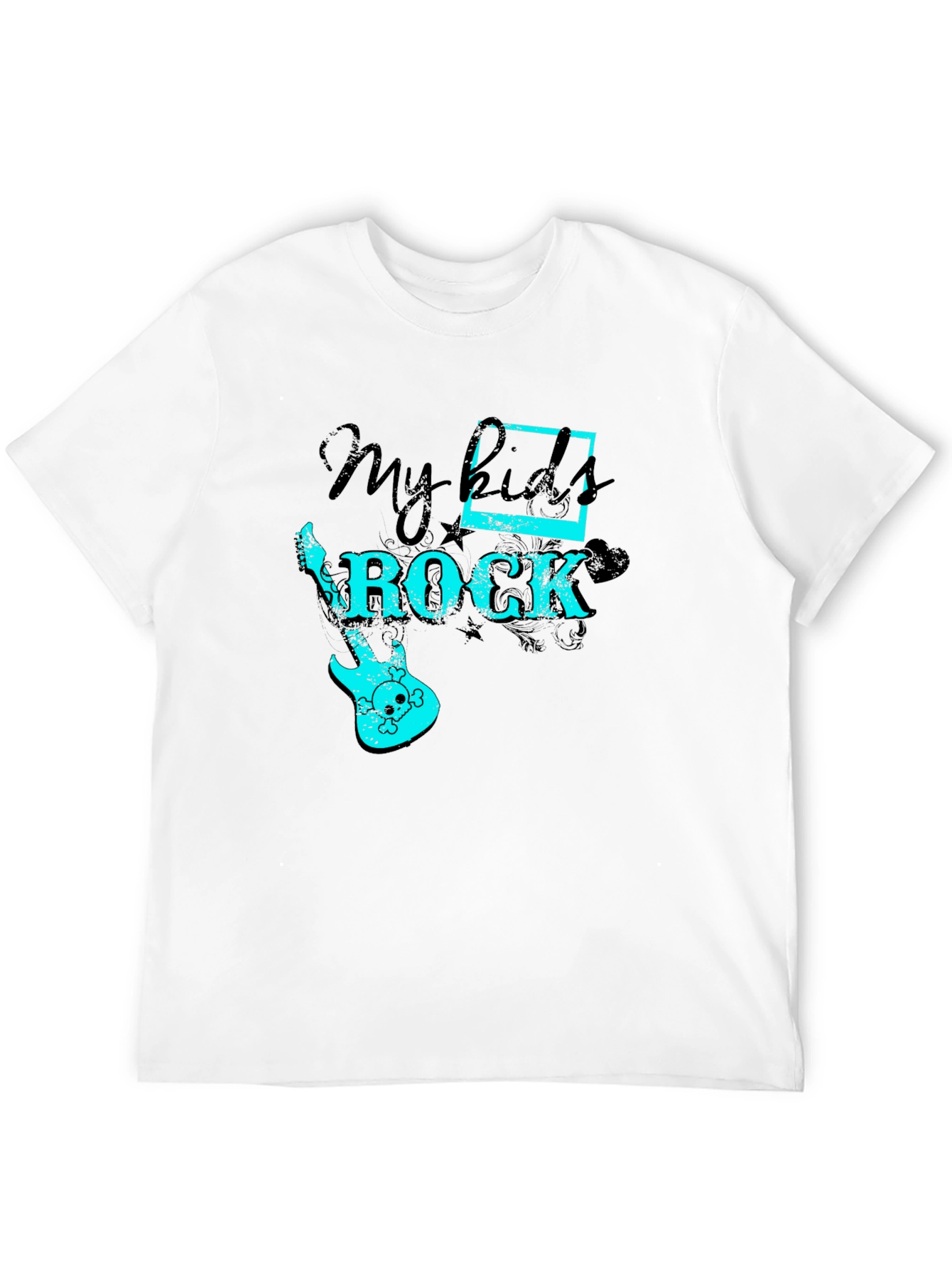 My Kids Rock Graphic Tee - Black Cotton T-Shirt