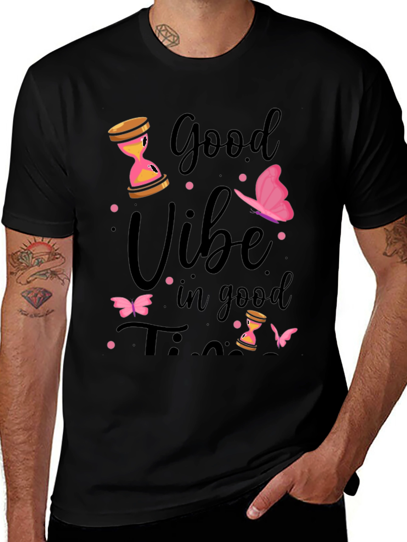 Good Vibe in Good Times Black T-Shirt